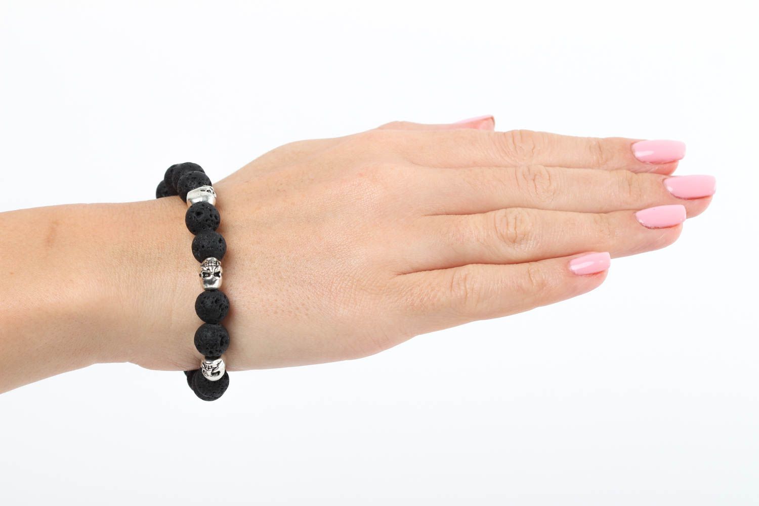 Bracelet noir Bijou fait main de pierres naturelles Accessoire femme design photo 5