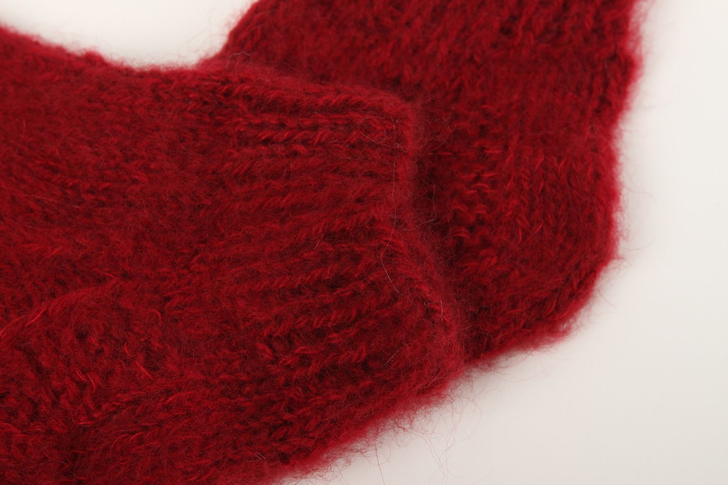Handmade wool socks red winter socks size 37-38 winter clothing for women photo 4