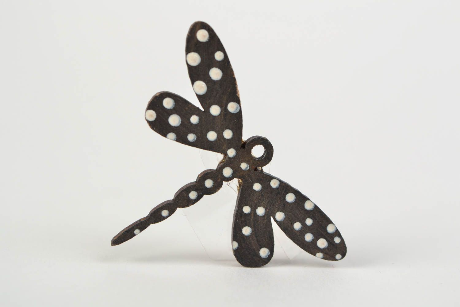 Holz Brosche Libelle mit Bemalung Handarbeit Geschenk für Mädchen schön originell  foto 1