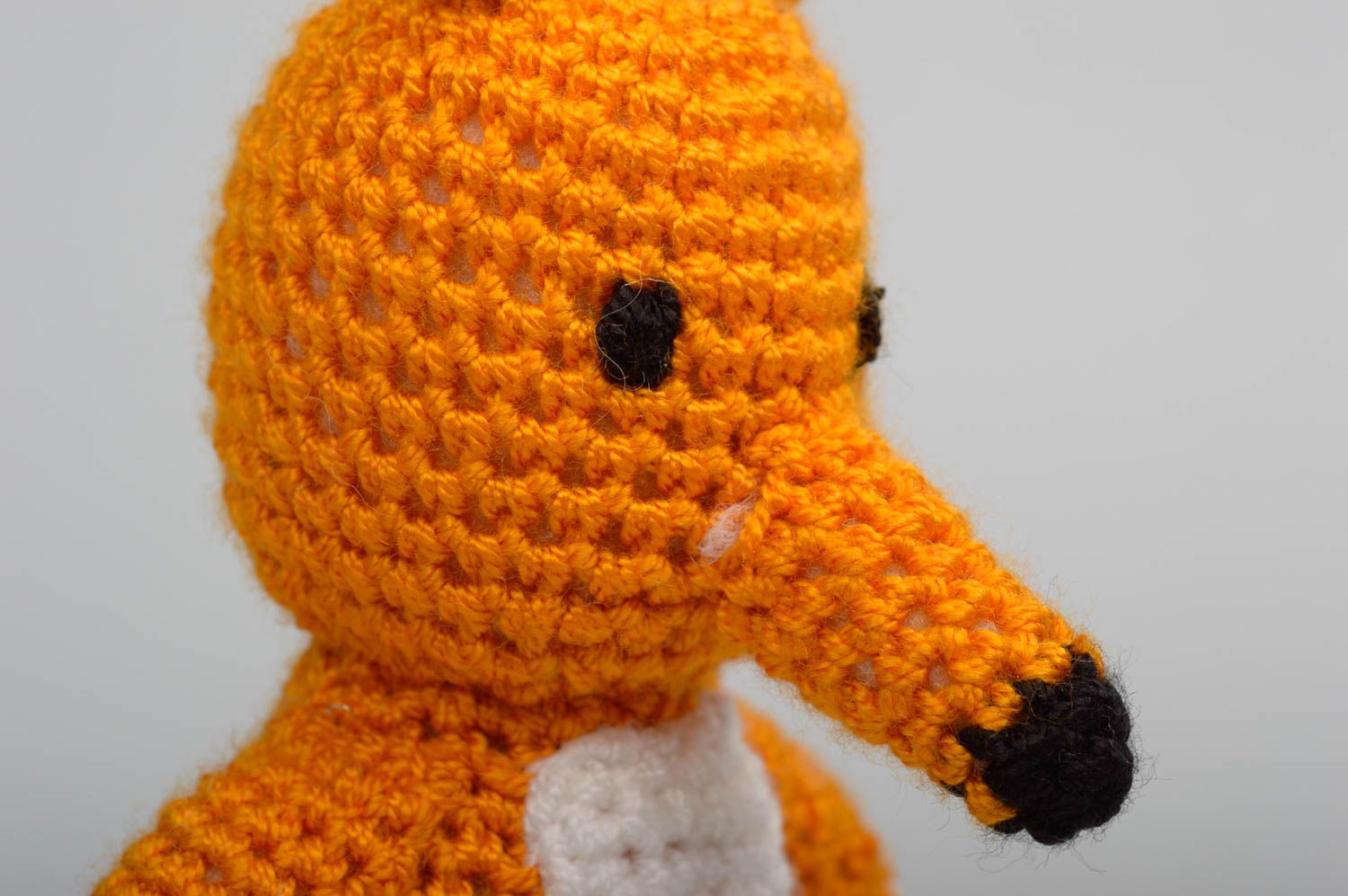 Peluche renard faite main Jouet tricoté au crochet en coton Cadeau pour enfant photo 2