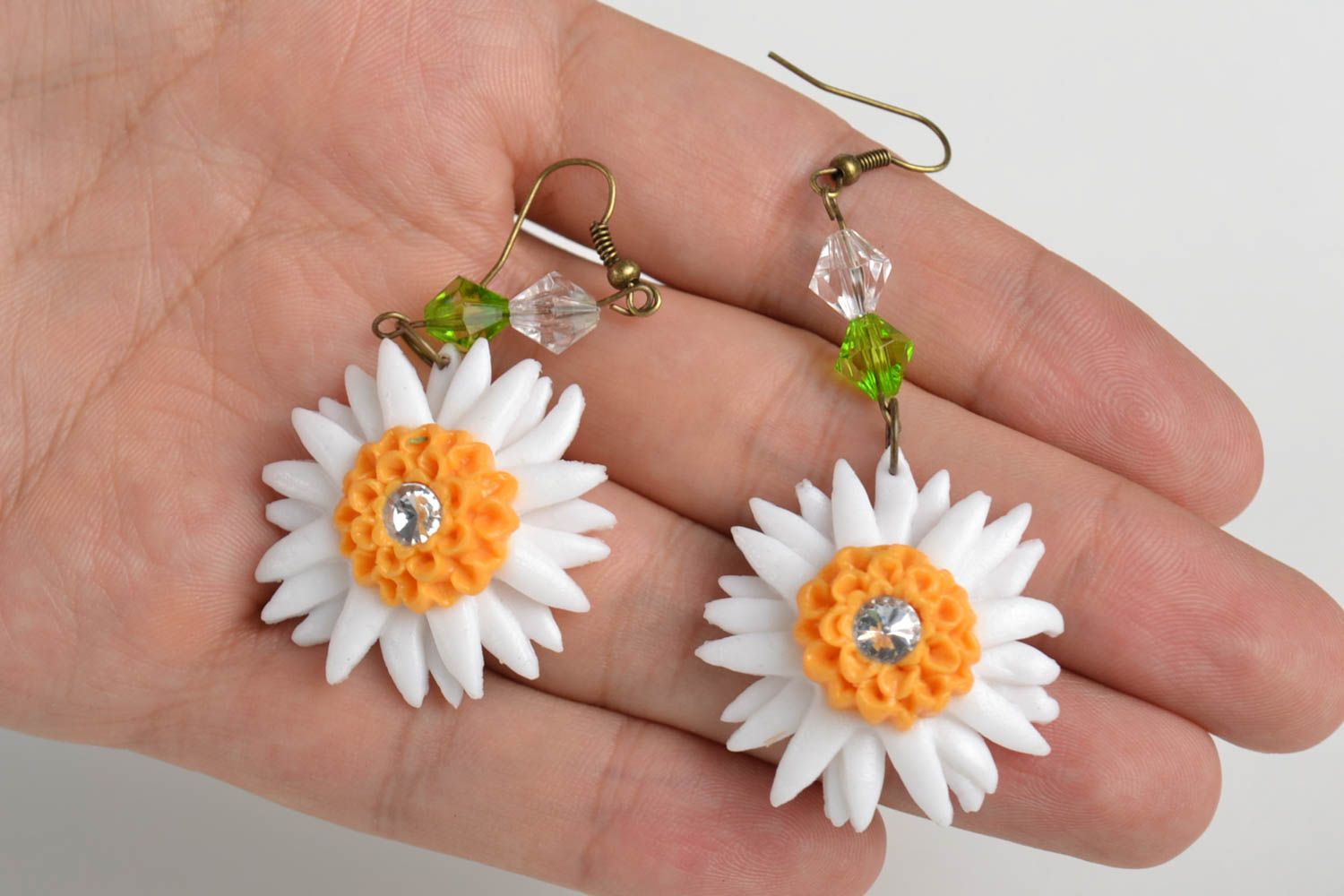 Flower jewelry flower earrings handcrafted jewelry polymer clay gifts for her photo 5