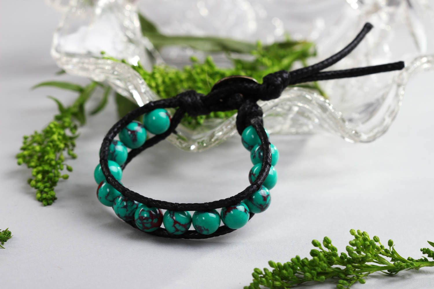 Hand-woven bracelet handmade turquoise bracelet fashion jewelry for women photo 1