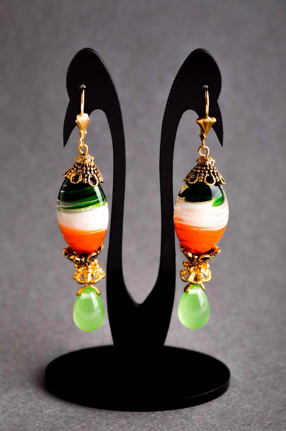 Designer earrings handmade glass earrings with charms fashion designer jewelry photo 1