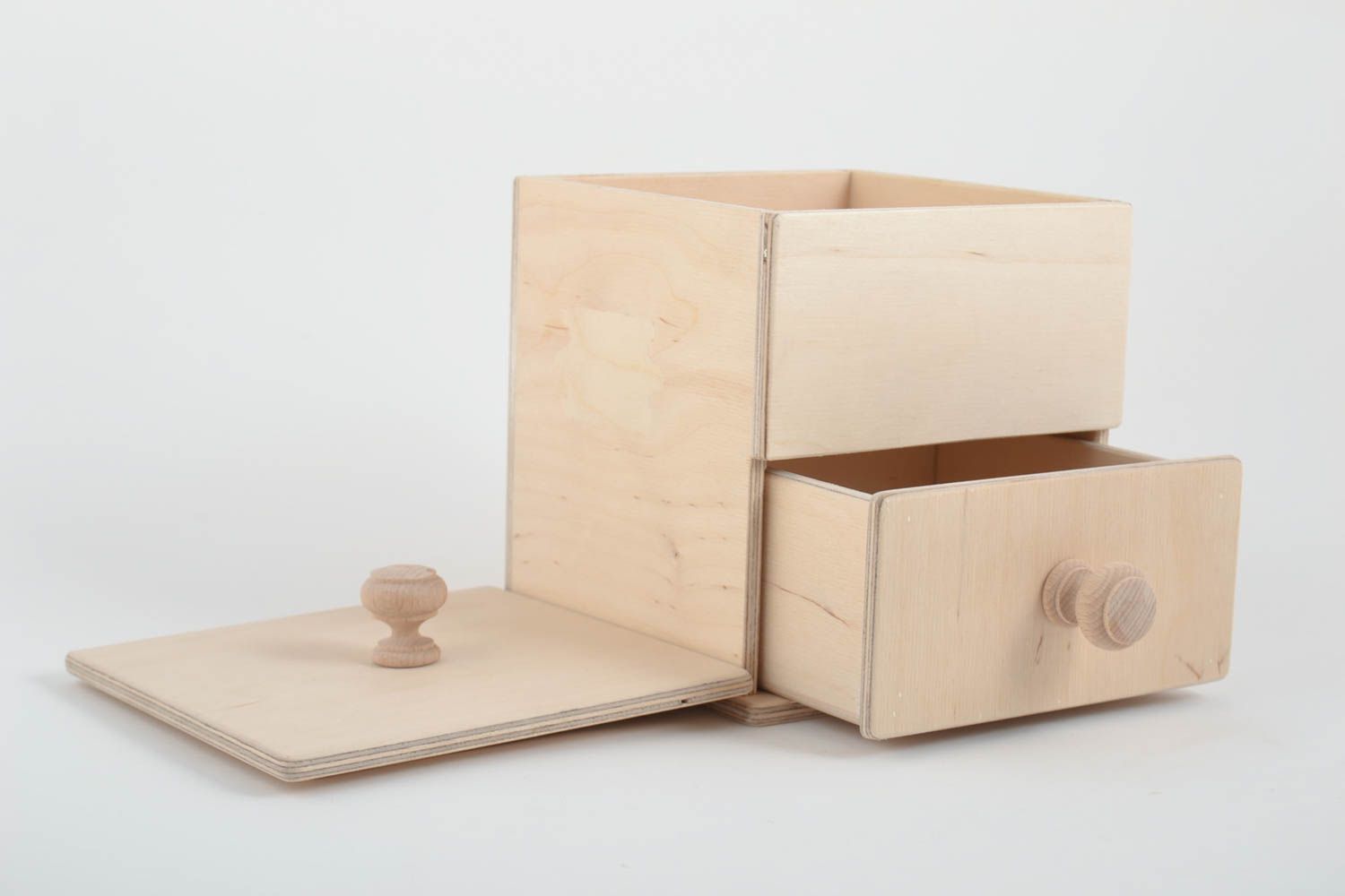 Boite avec tiroirs Commode miniature faite main en bois petite Boîte à décorer photo 3