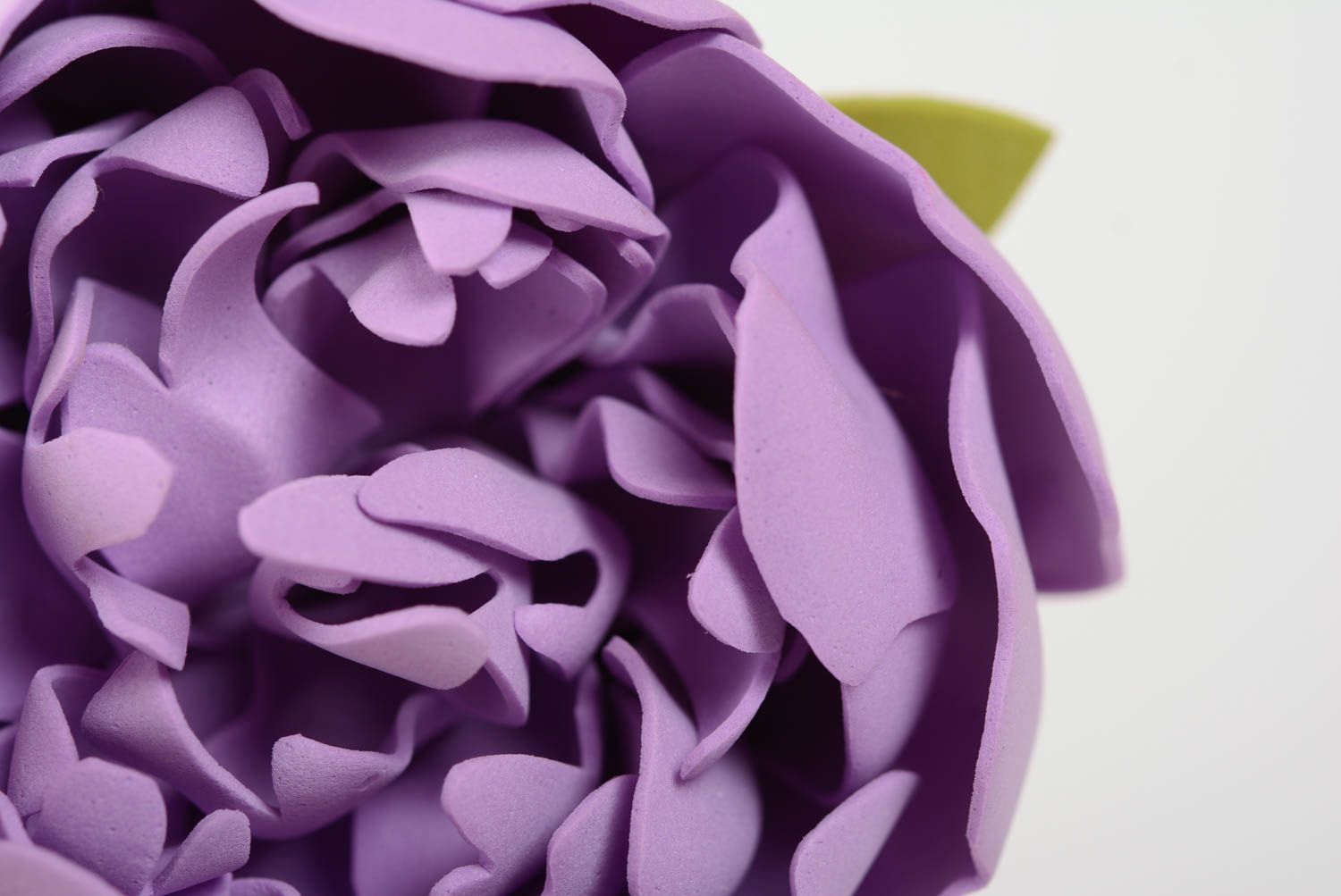 Handmade brooch hairpin made of foamiran beautiful purple designer flower photo 2