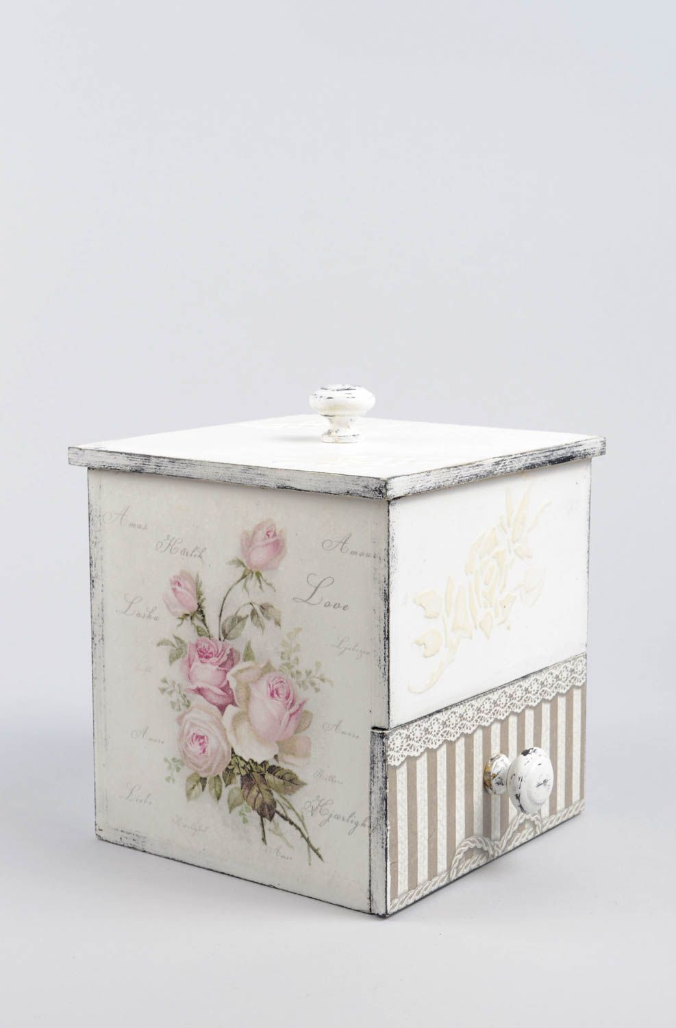 Handmade box for jewelry with decoupage handmade home decor wooden jewelry box photo 4