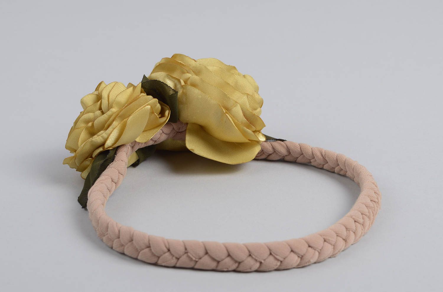 Beautiful handmade textile headband flowers in hair designer hair accessories photo 2