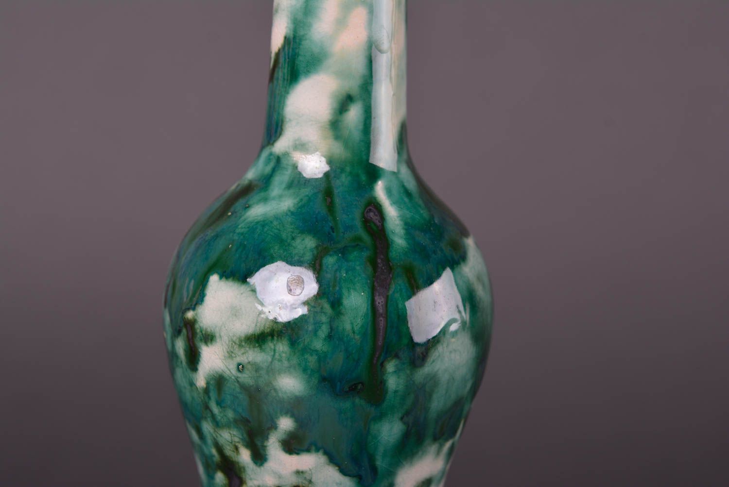 Посуда ручной работы глиняная бутылка зеленая керамическая бутылка 700 мл фото 4