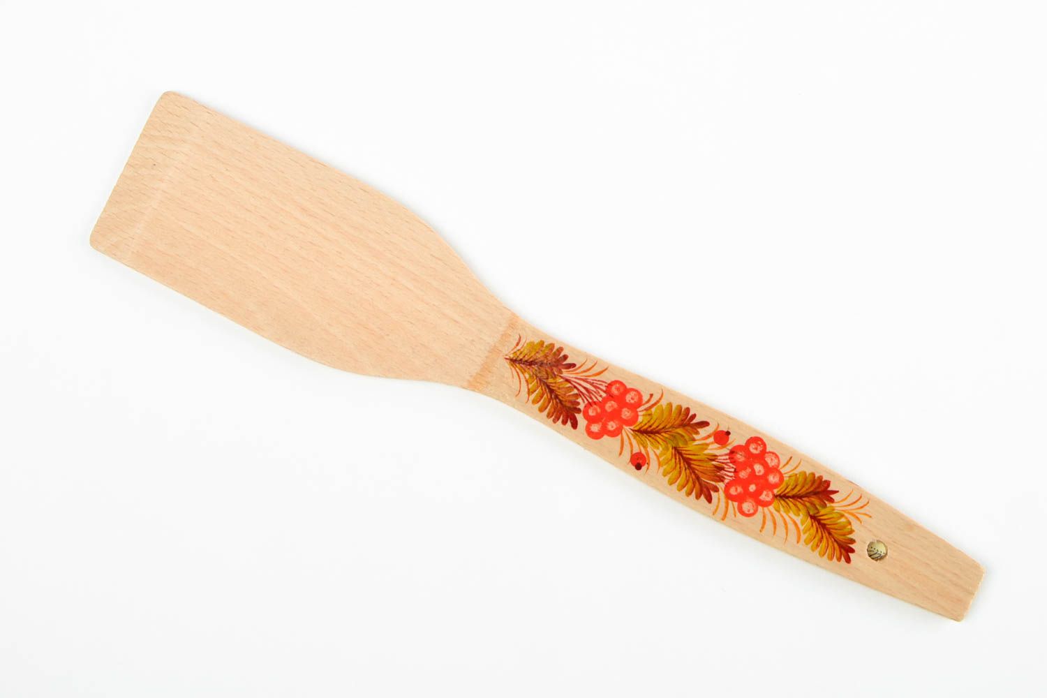 Handmade wooden spatula stylish kitchen utensils painted small kitchen items photo 3