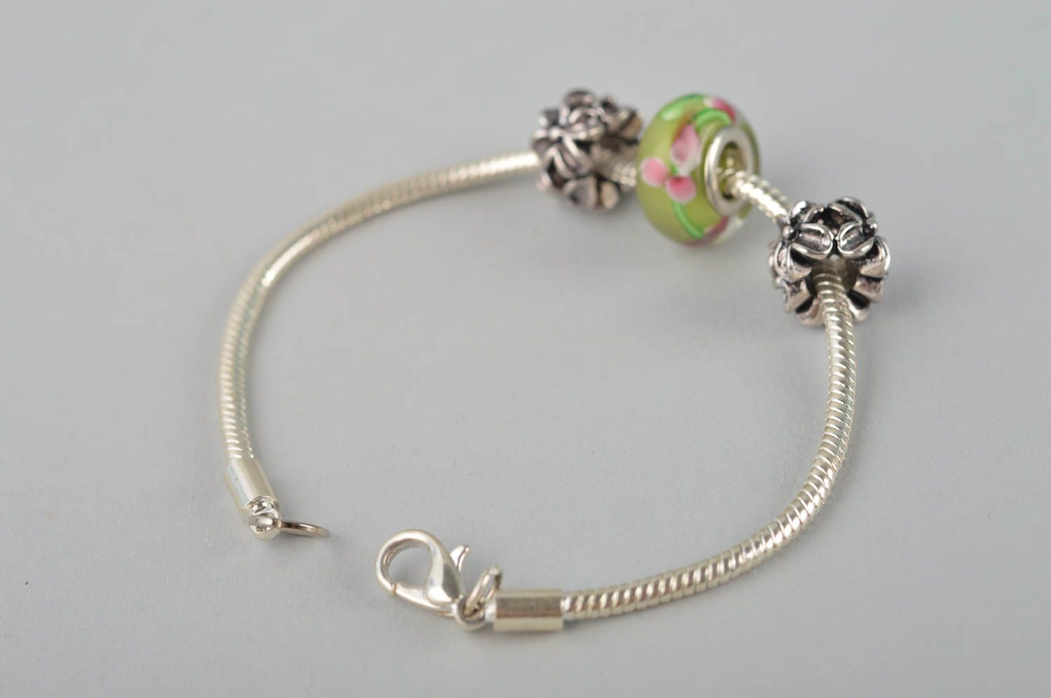 Metal wrist bracelet beaded stylish bracelet gift for her stylish jewelry photo 3