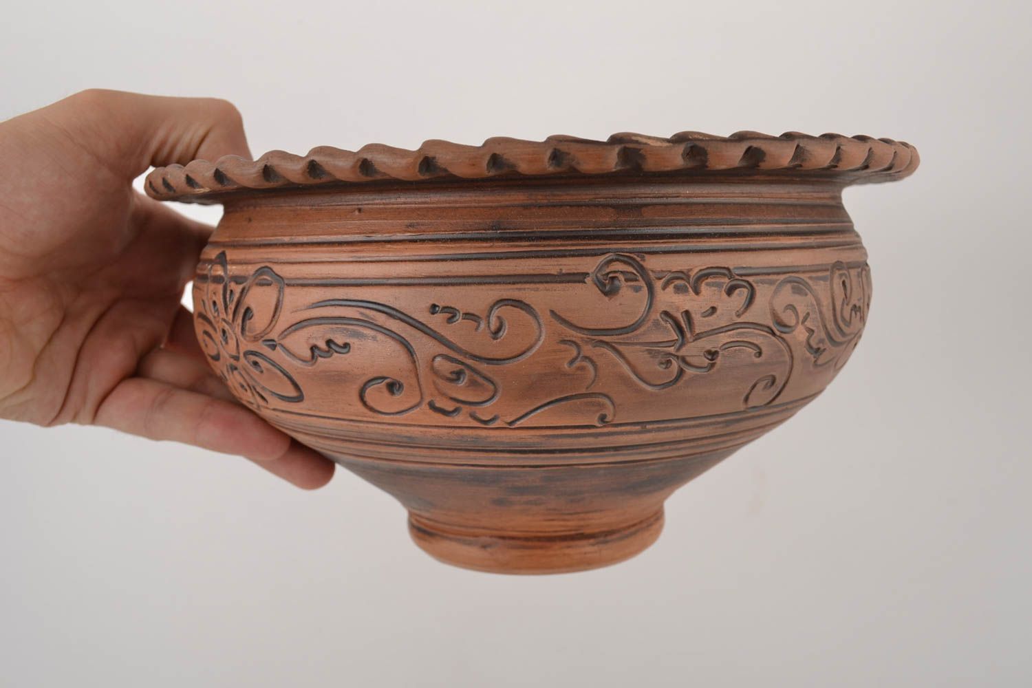 Large 90 oz all-purpose ceramic handmade bowl great gift pottery 2,5 lb photo 2