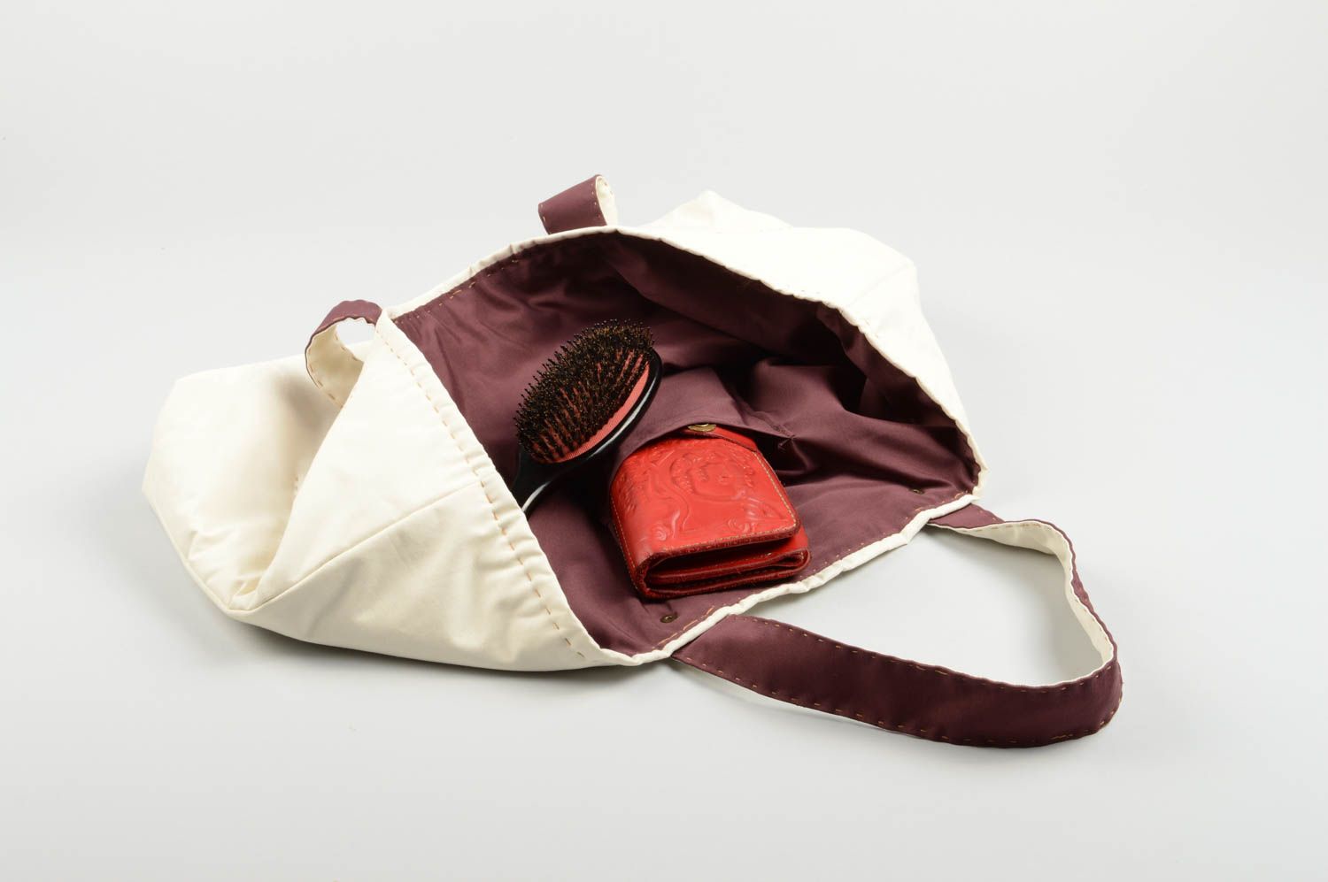 Handmade white bag unusual gift women bag fabric handbag design bag summer bag photo 4