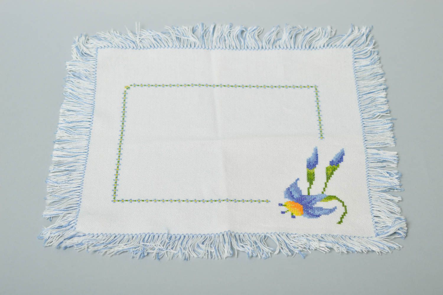 Handmade designer home textile unusual embroidered napkin stylish table decor photo 2