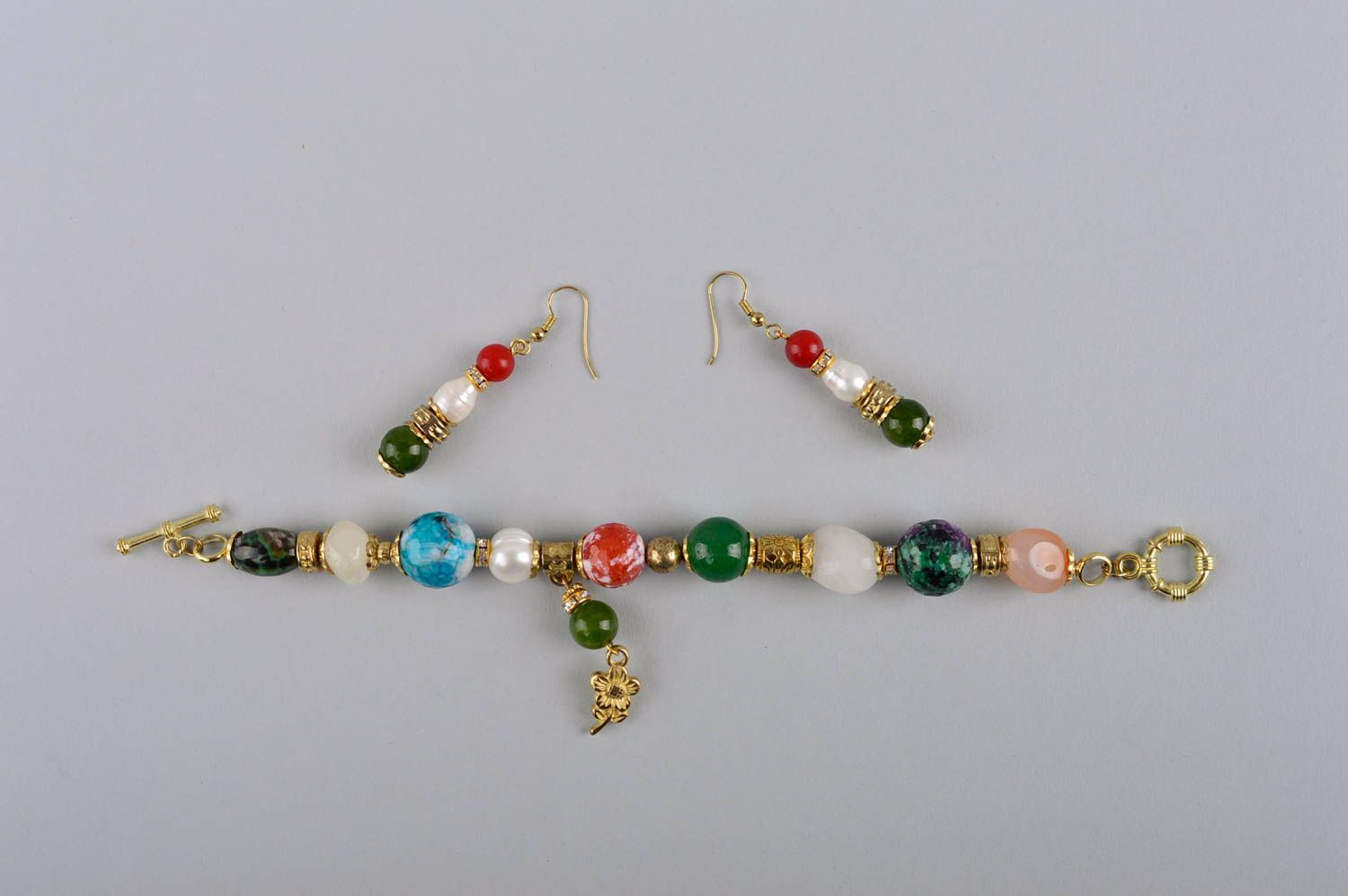 Damen Accessoires handmade Schmuck Armband schöne Ohrringe Geschenk für Frauen foto 4