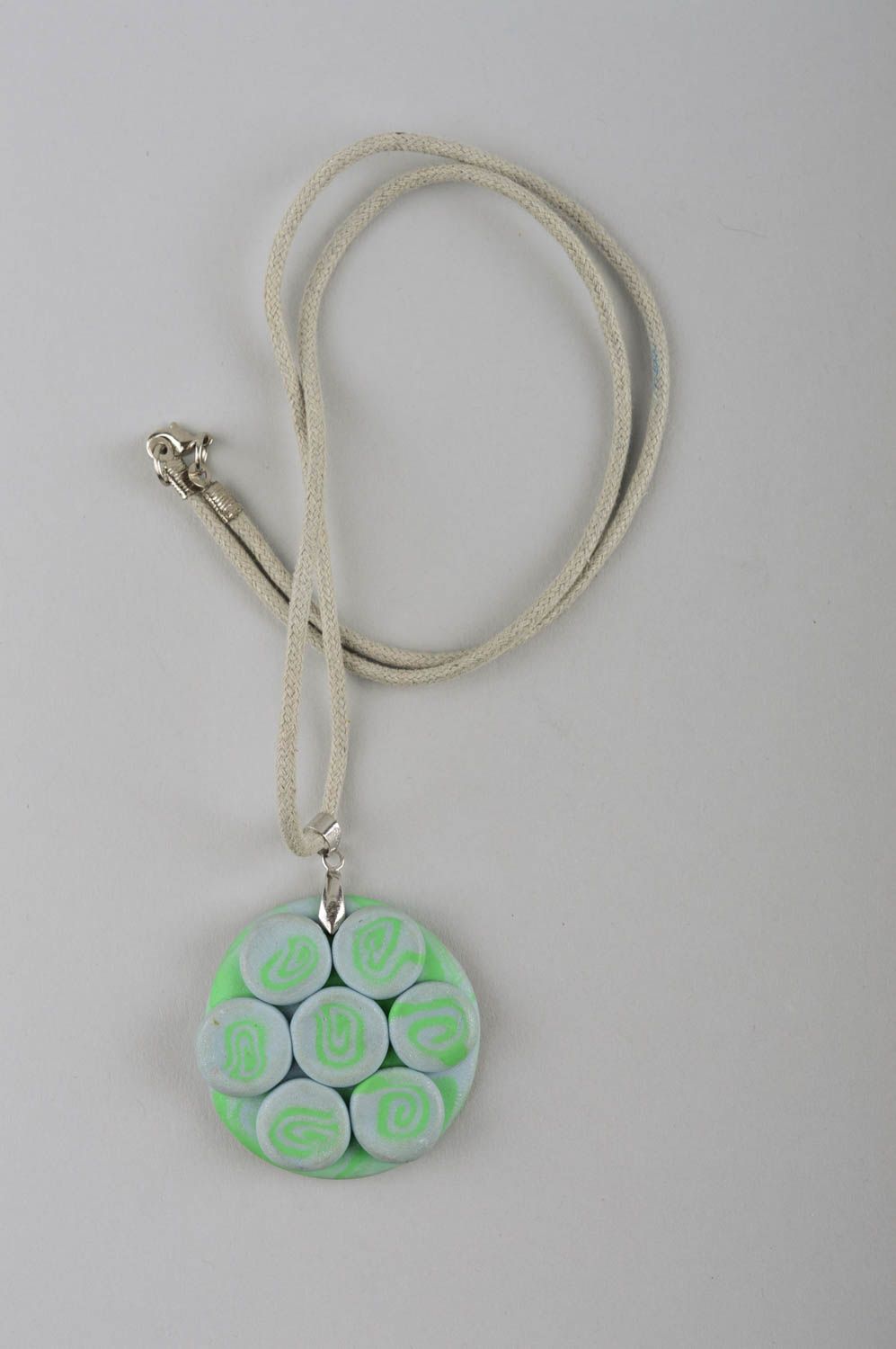 Handmade stylish pendant designer unusual accessories green feminine present photo 2