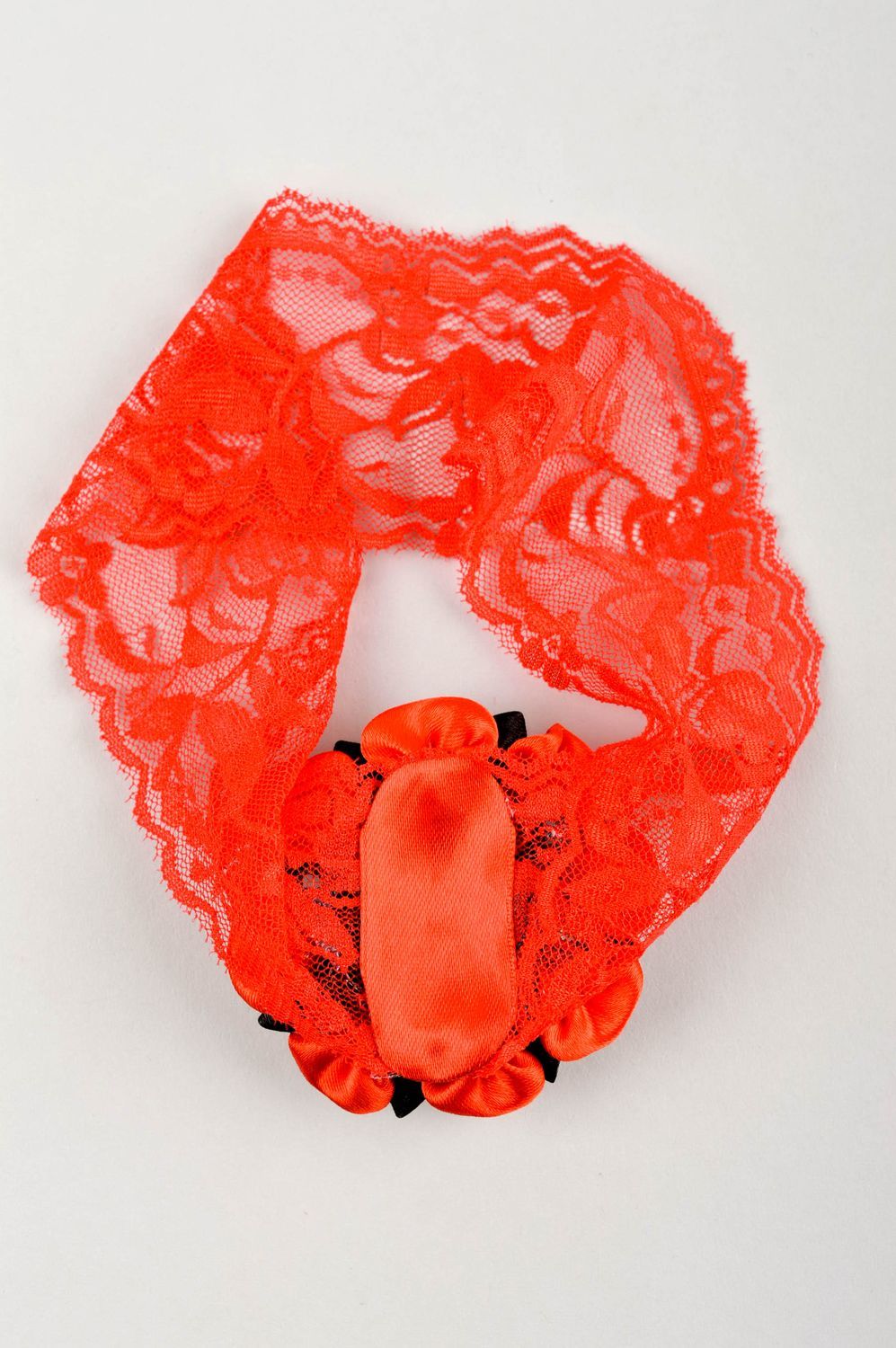 Повязка на голову ручной работы повязка для девочки красная детская повязка фото 5