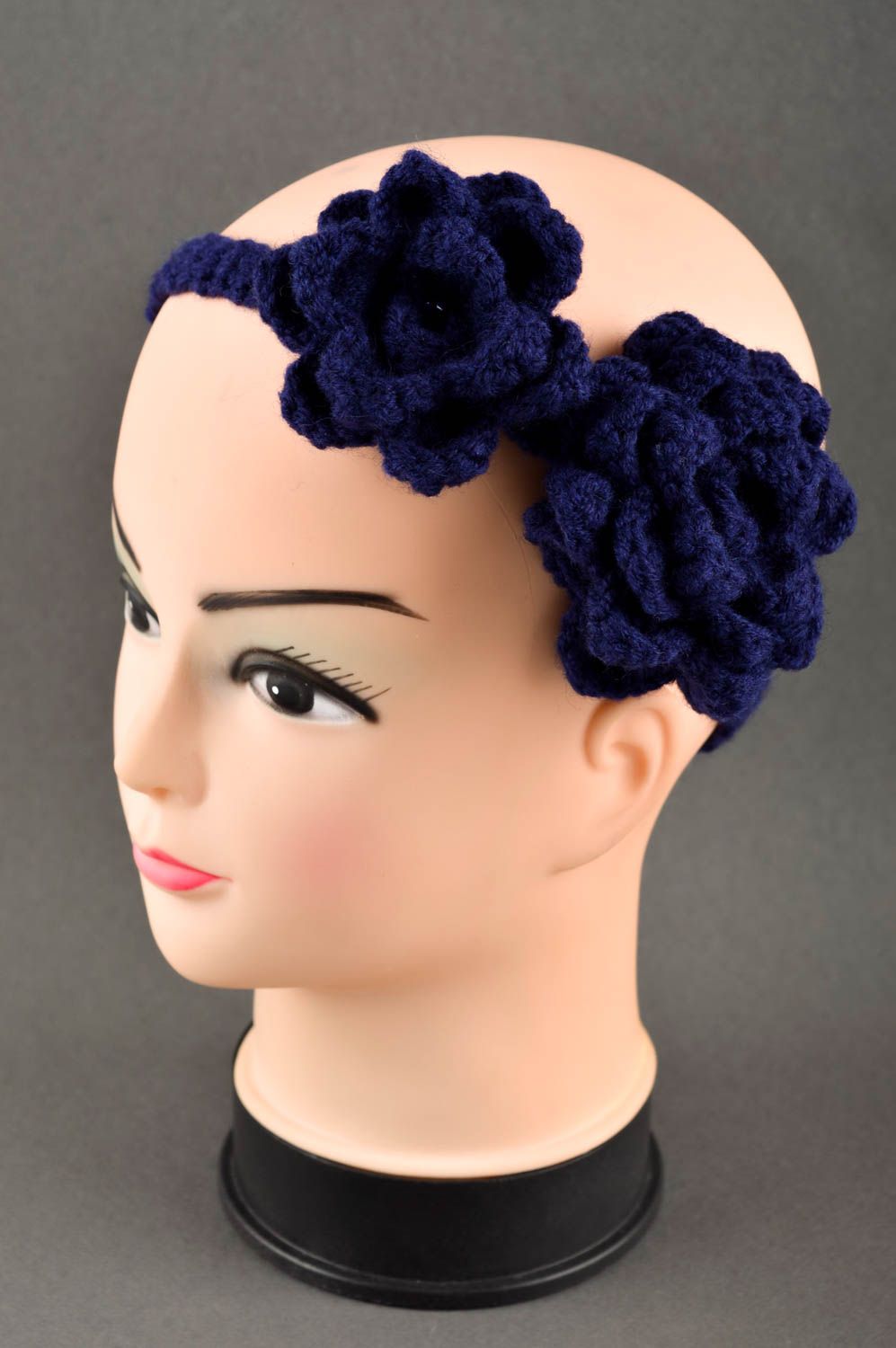 Handgefertigt Blumen Haarschmuck Haarband Blumen Accessoire für Kinder dunkel foto 1