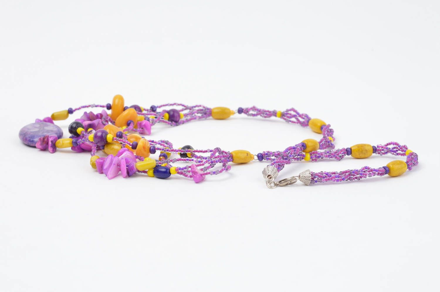 Handmade bead necklace for women gift ideas unusual accessory designer jewelry photo 2