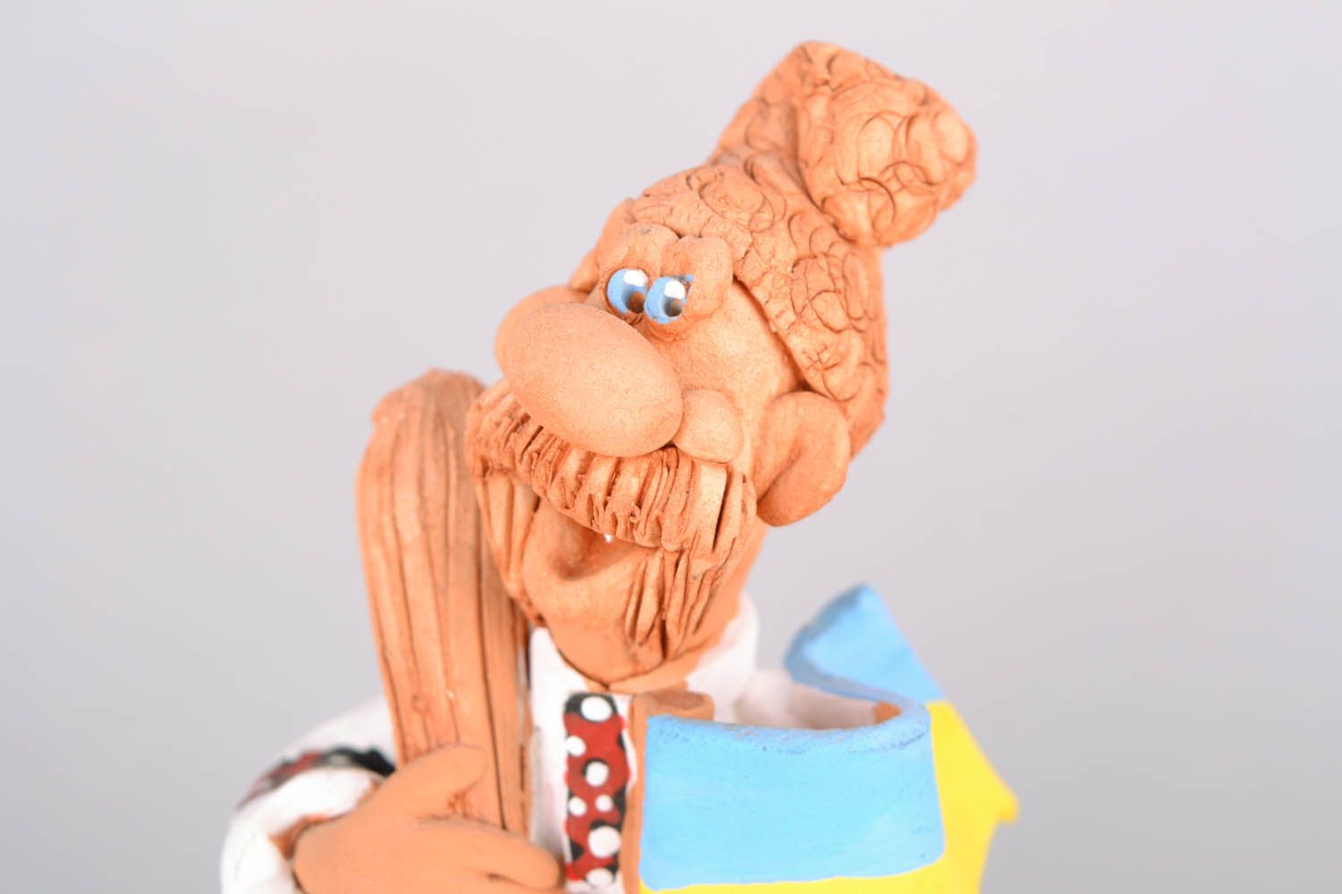 Statuetta di cosacco in argilla fatta a mano figurina decorativa in ceramica  foto 4