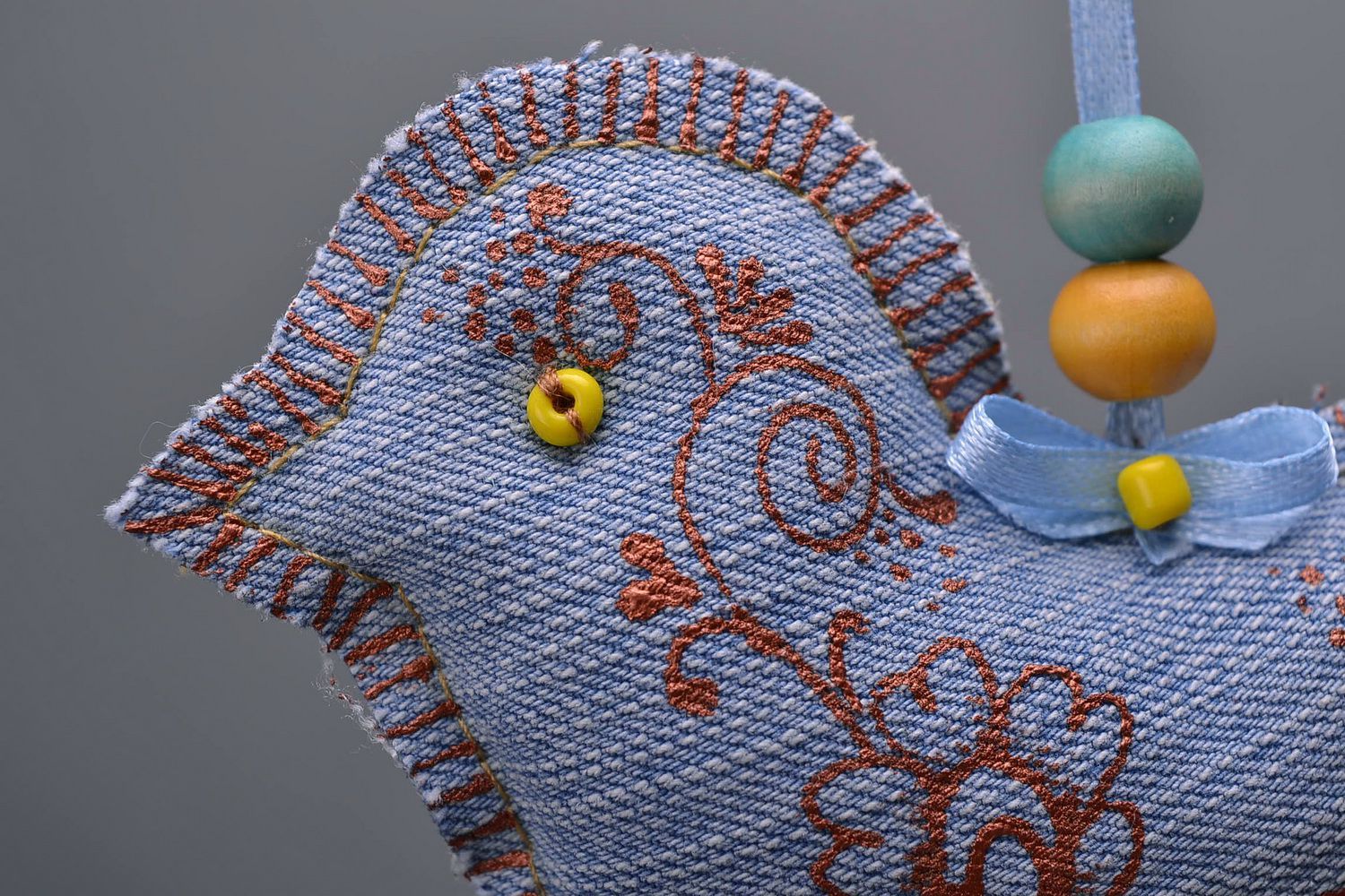 Interior cloth pendant Birdie with Ukraine in its heart photo 4