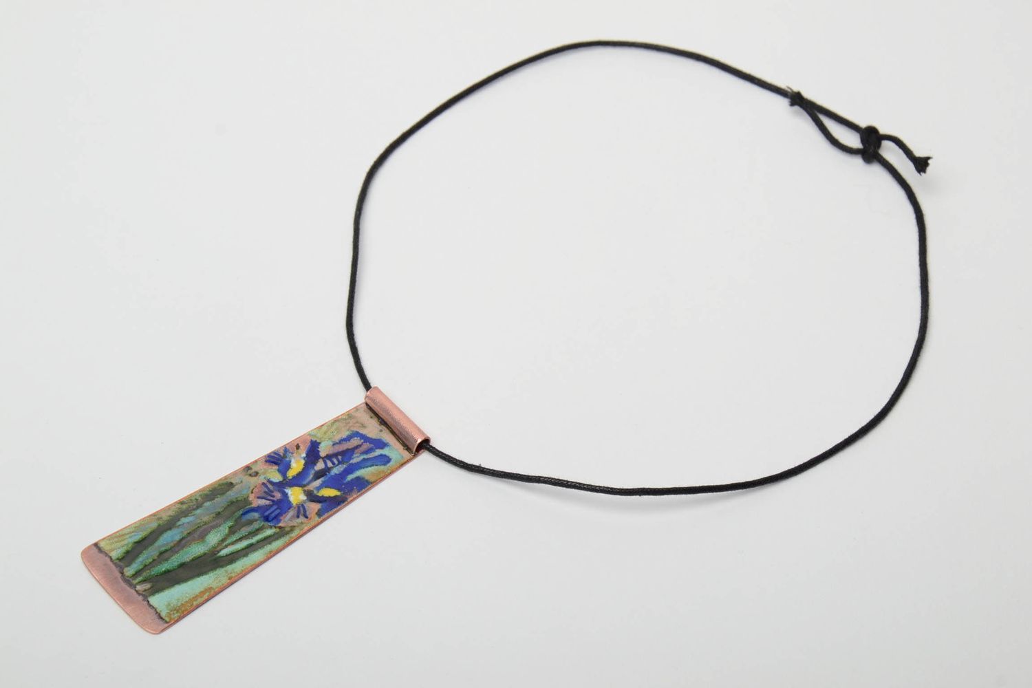 Color enamel copper pendant Gladiolus photo 3