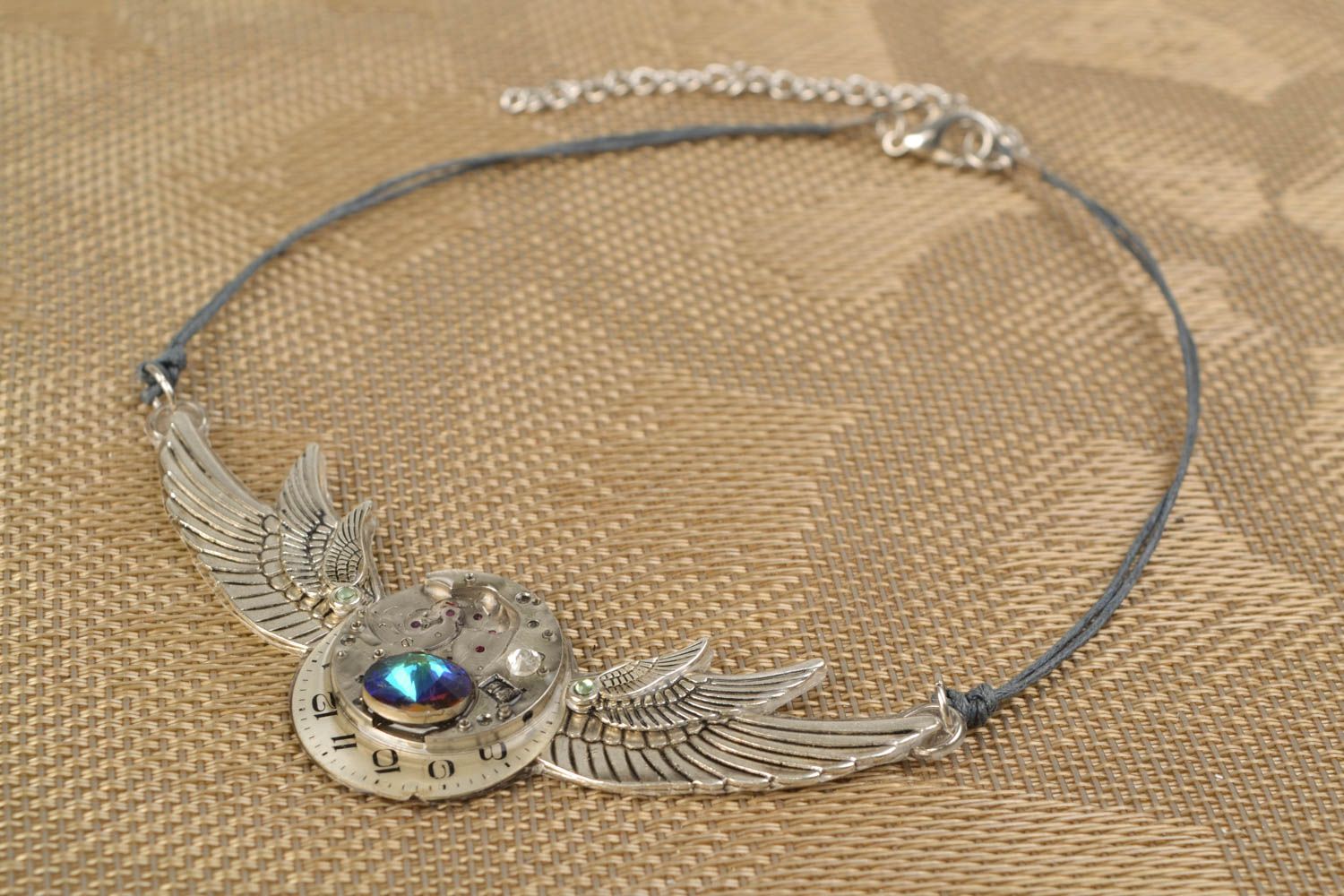 Steampunk necklace Wings photo 1