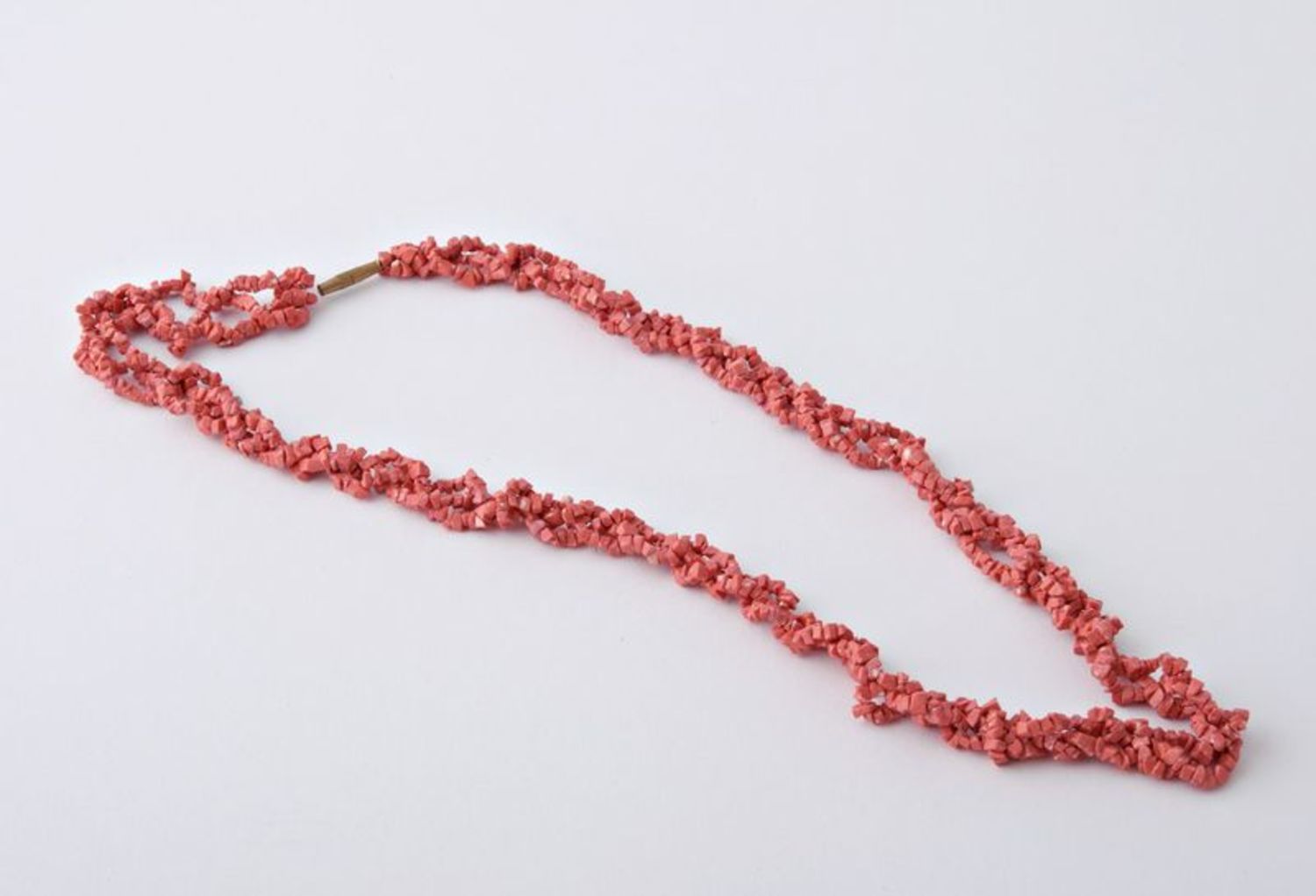 Coral long beaded necklace photo 2