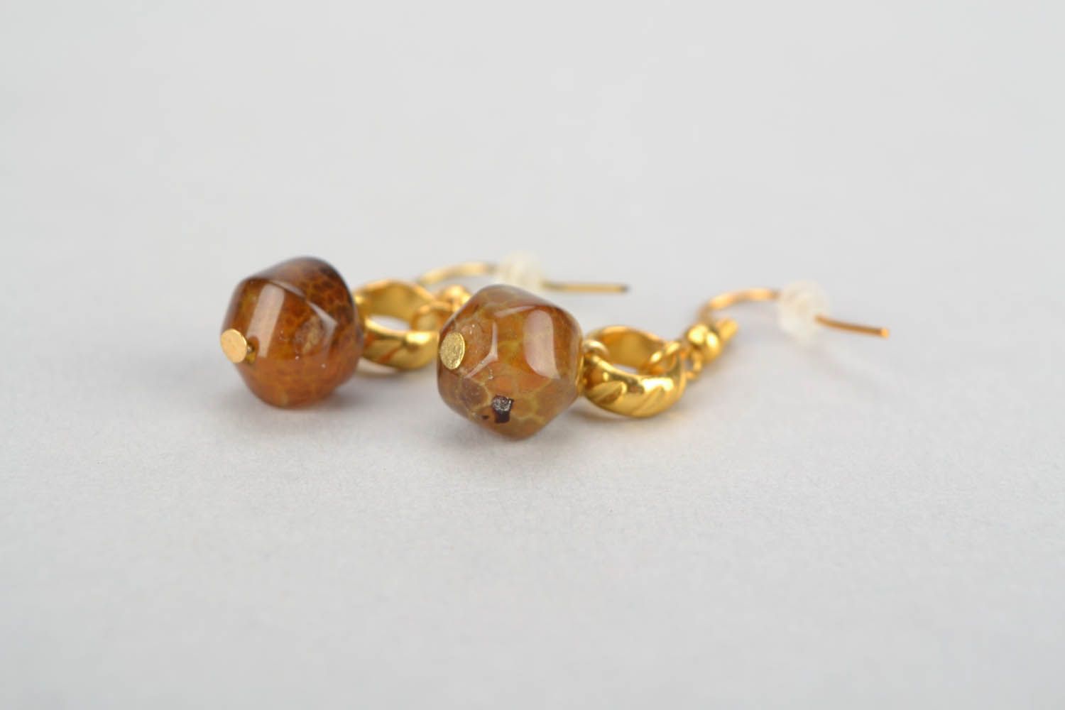 Earrings with natural stone photo 5