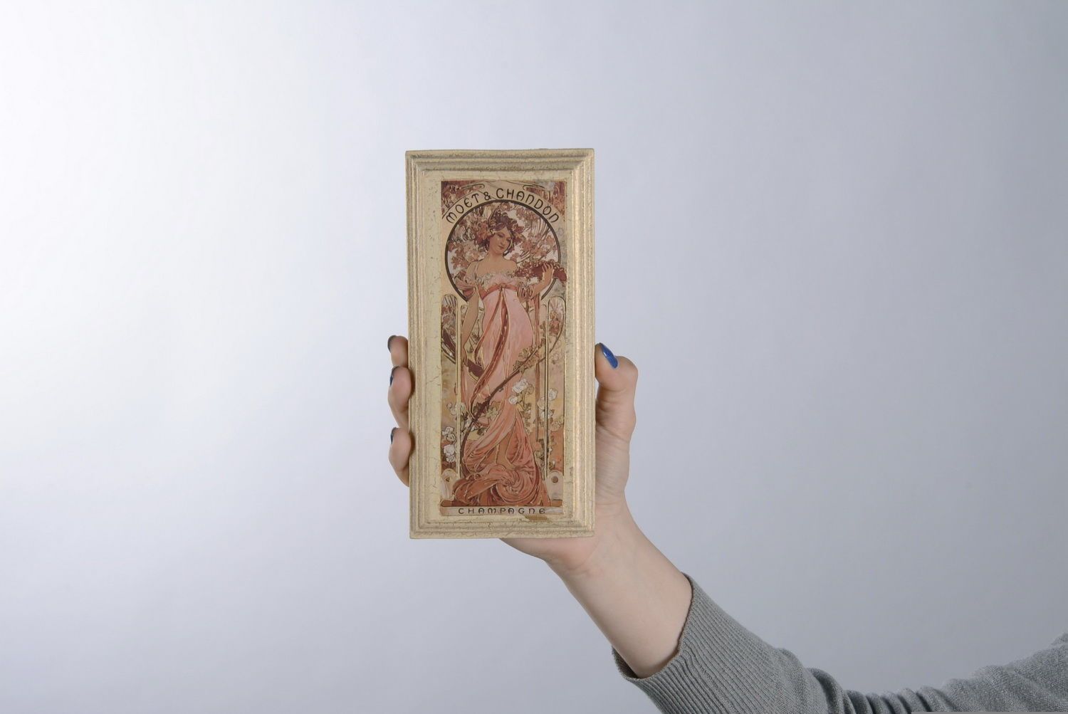 Pannello di legno dipinto fatto a mano quadro dipinto con colori acrilici foto 2