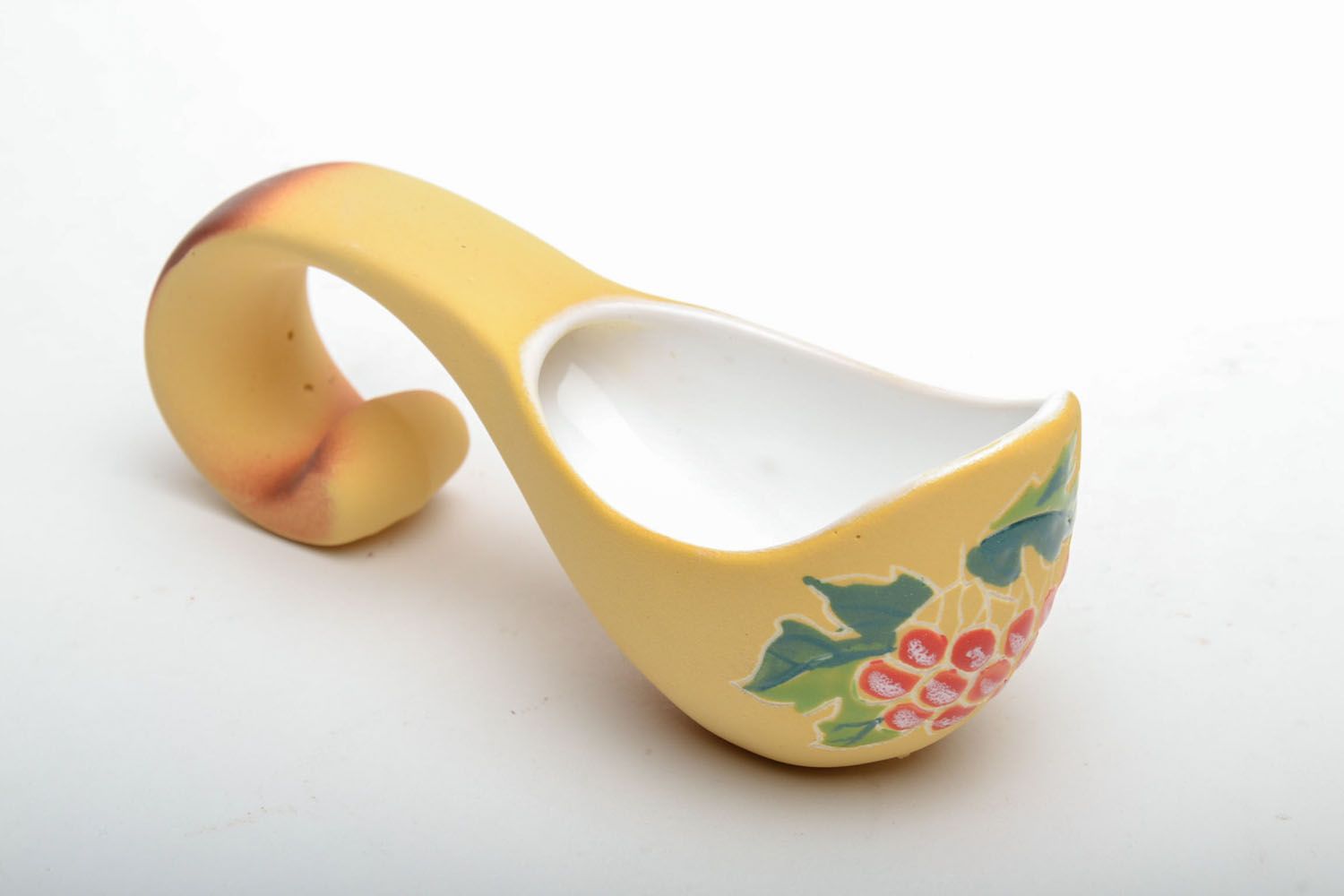 Decorative ceramic soup bowl ceramic table centerpiece with four ceramic spoons photo 4