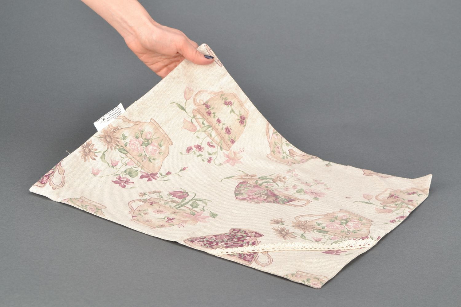 Декоративная салфетка ручной работы из ткани двухсторонняя фото 2