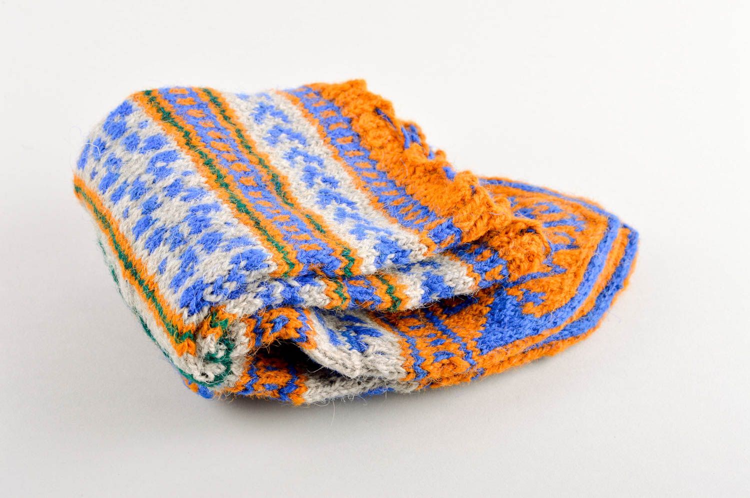 Носки ручной работы шерстяные носки красивые яркие женские носки на зиму фото 5