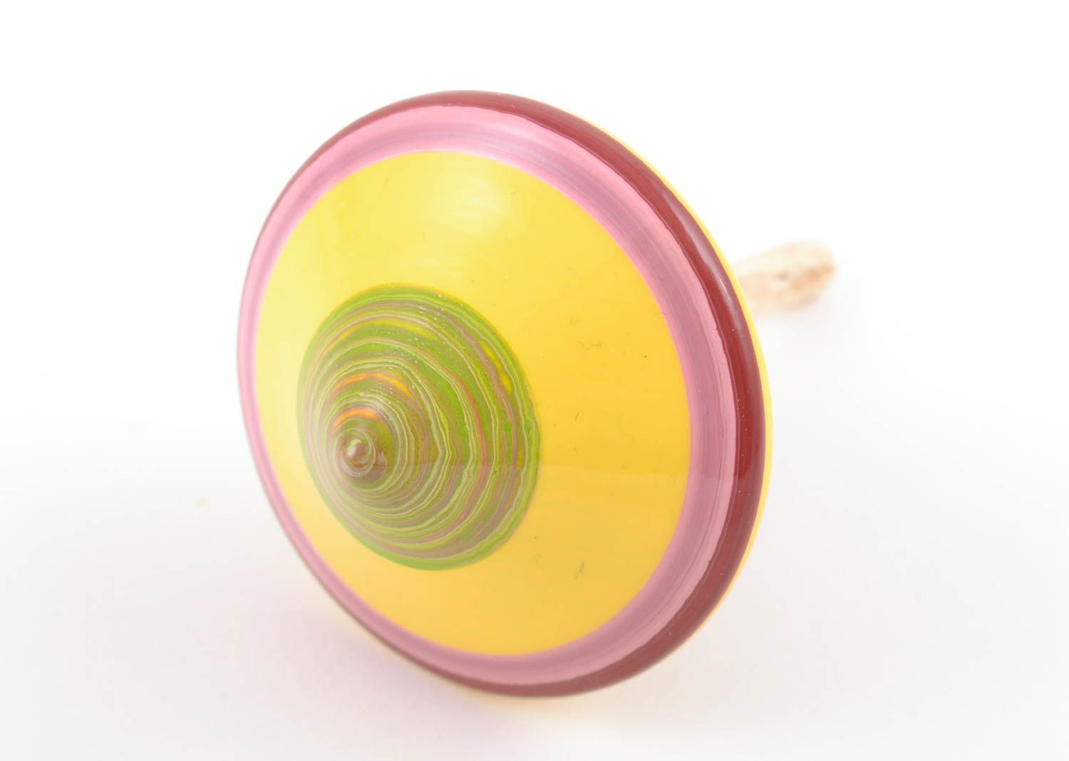 Painted handmade wooden toy spinning top educational children's toy photo 4