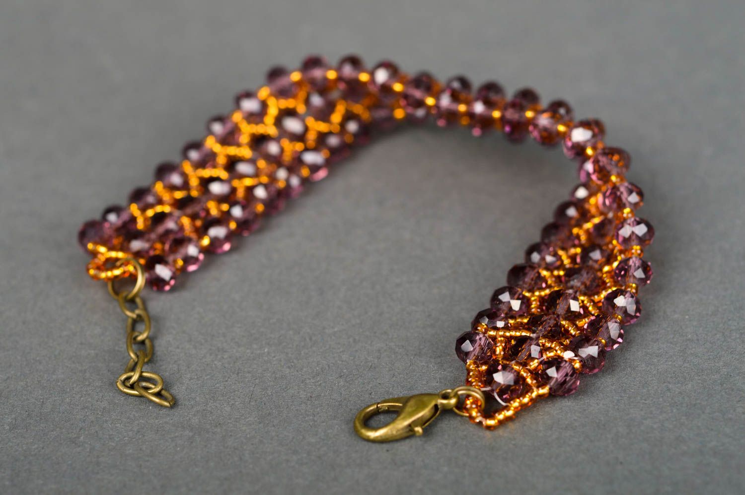 Brown three-layer beaded elegant bracelet for teen girls photo 5