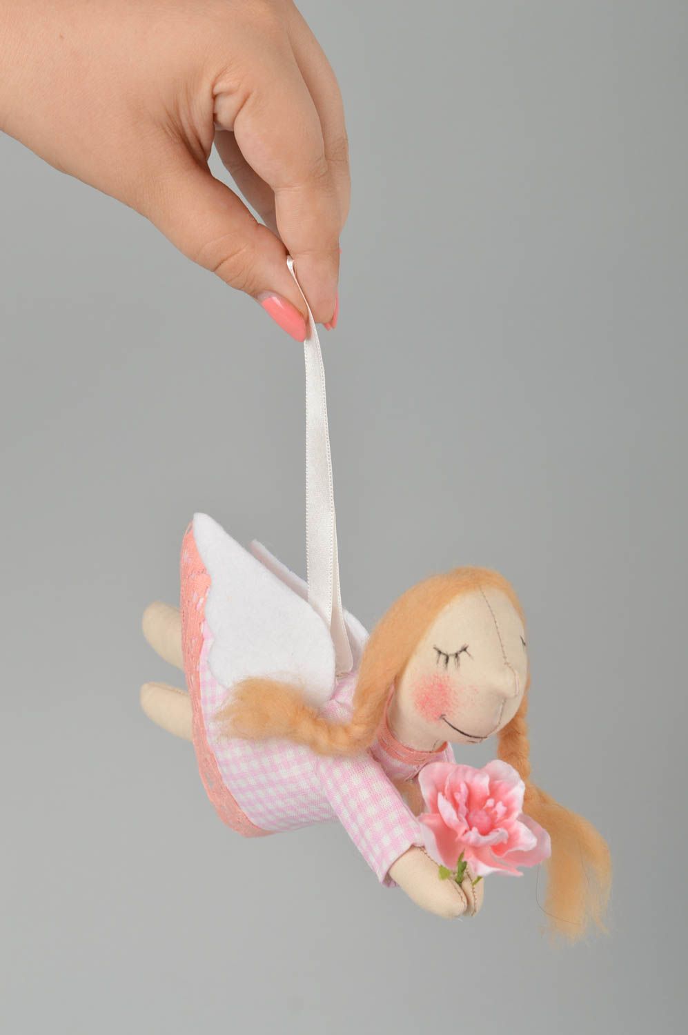 Интерьерная игрушка ручной работы мягкая игрушка ангел сувенир в подарок фото 3