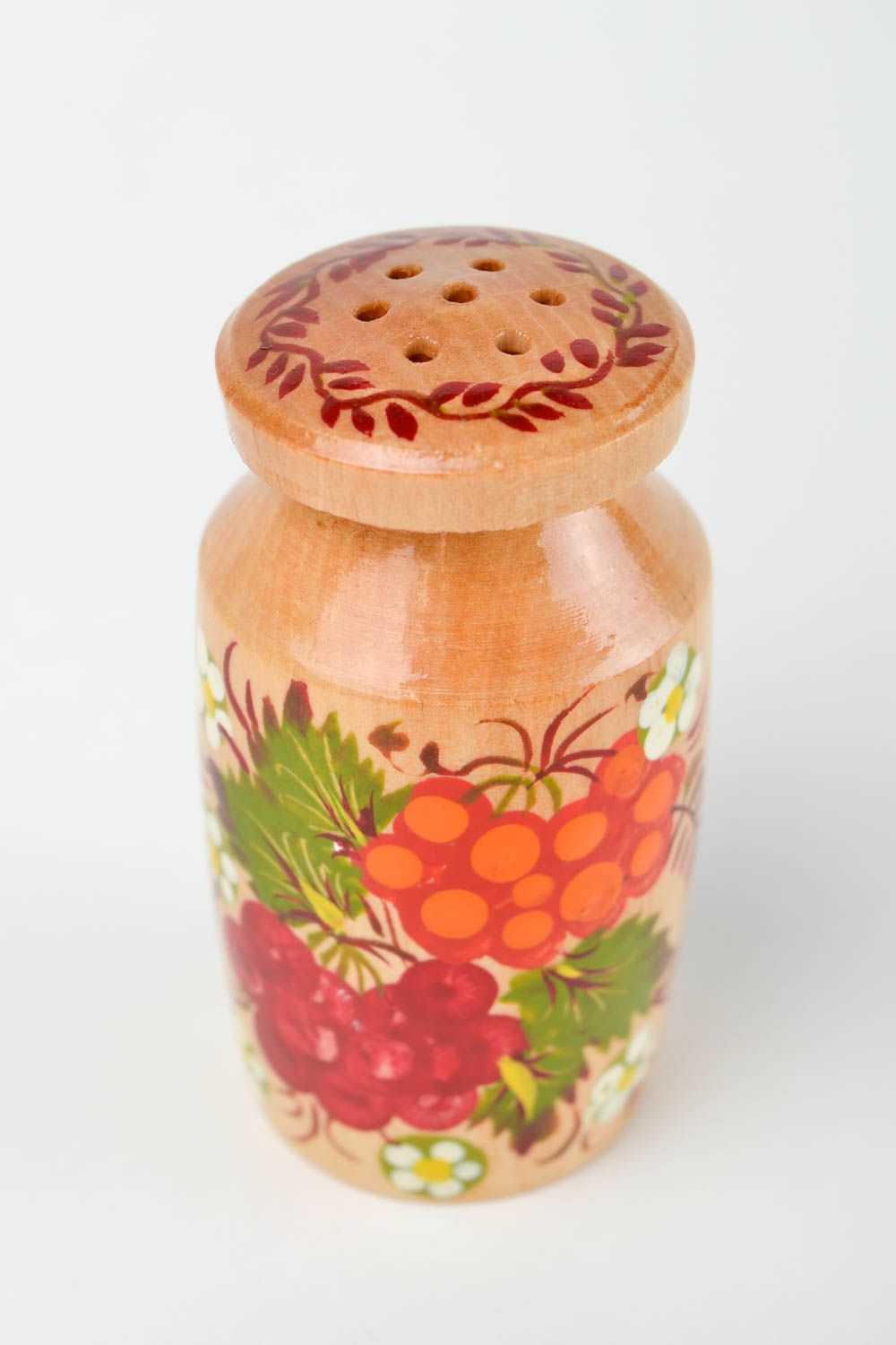 Petite salière faite main Pot à sel Vaisselle en bois peinte originale photo 3