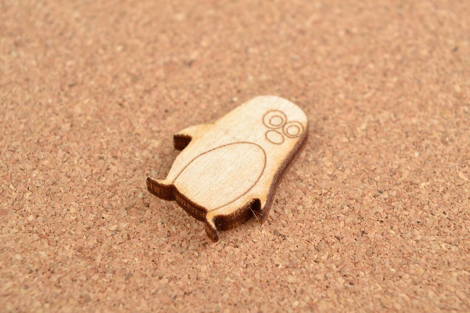 Handgemachte Miniatur Figur kleine Figur zum Bemalen Holz Rohling Pinguin  foto 1