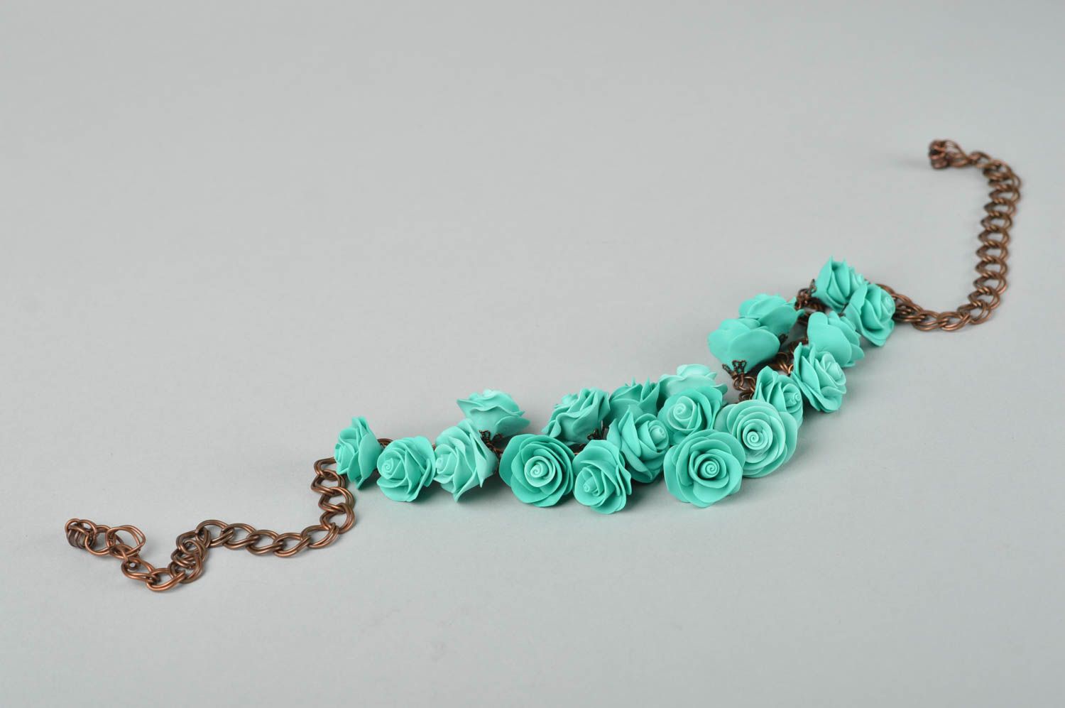 Flower necklace handmade polymer clay accessories plastic jewelry chain necklace photo 5