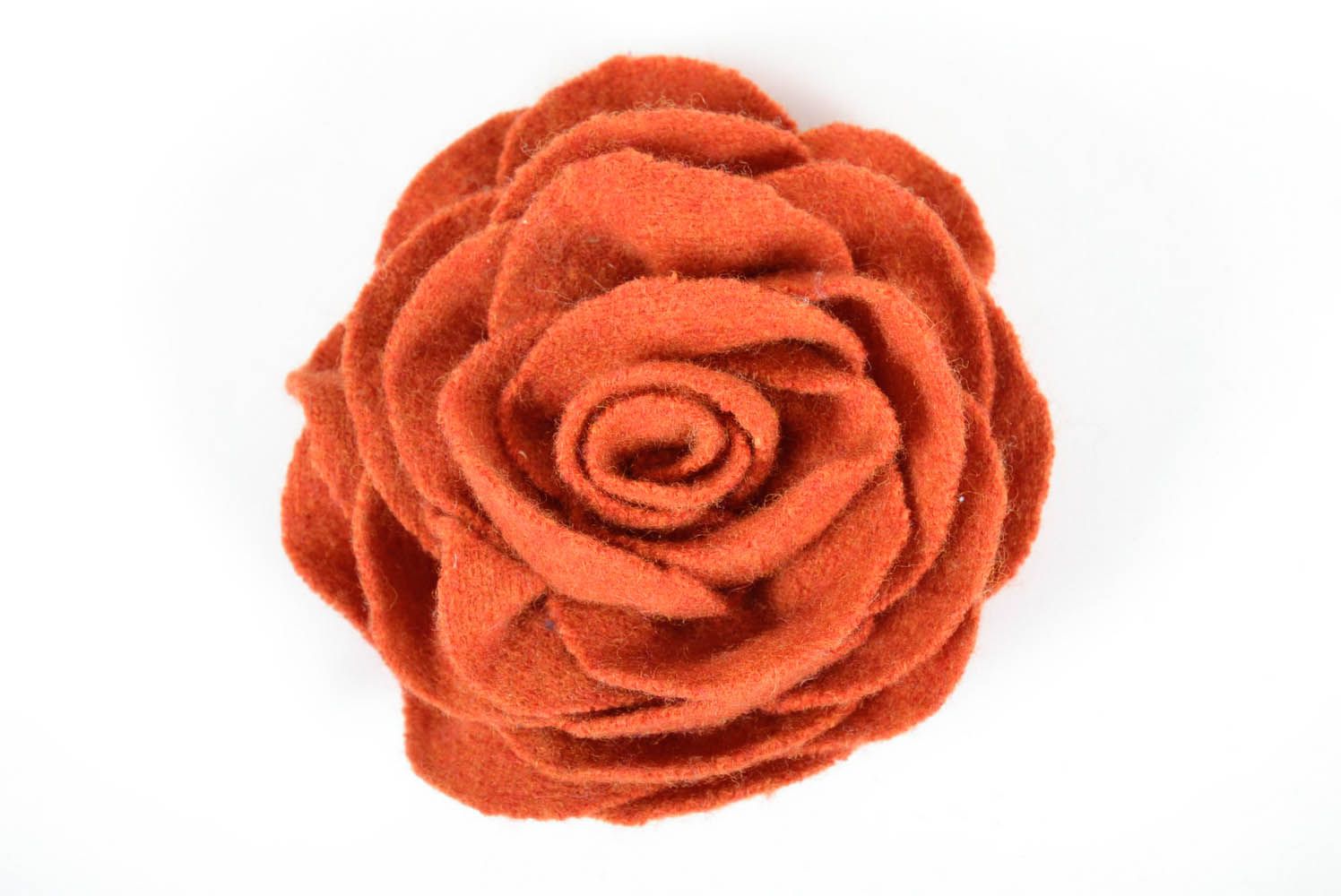 Grande broche fleur en laine Rose photo 2
