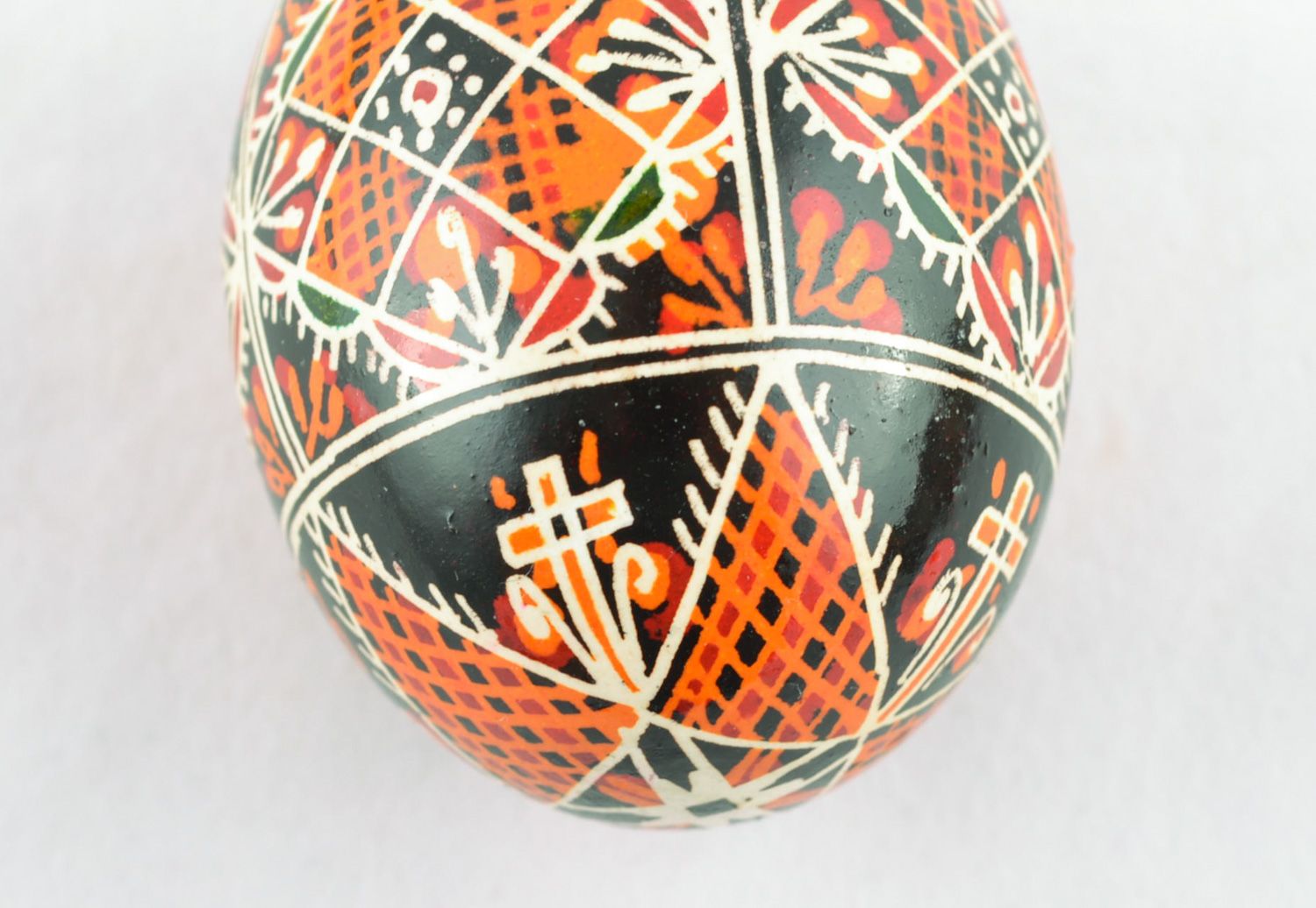 Handmade Easter egg painted with aniline dyes and hot wax for interior decoration photo 3