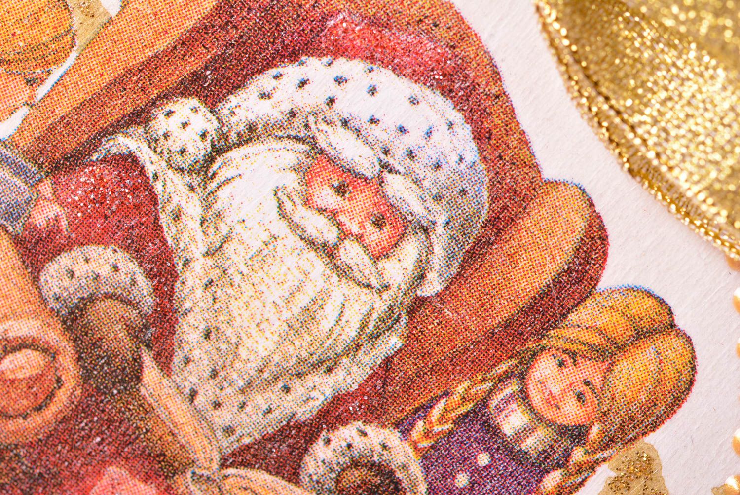 Игрушка из дерева хэнд мэйд игрушка на елку Дед Мороз декупаж декор для дома фото 4