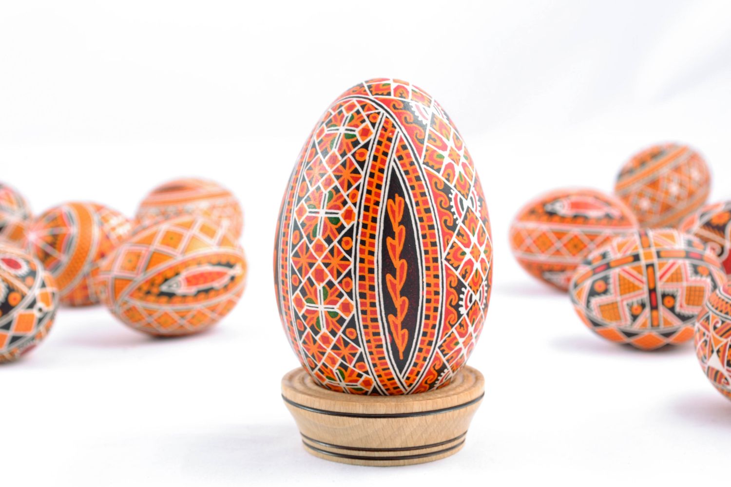 Handmade decorative egg painted with acrylics photo 1