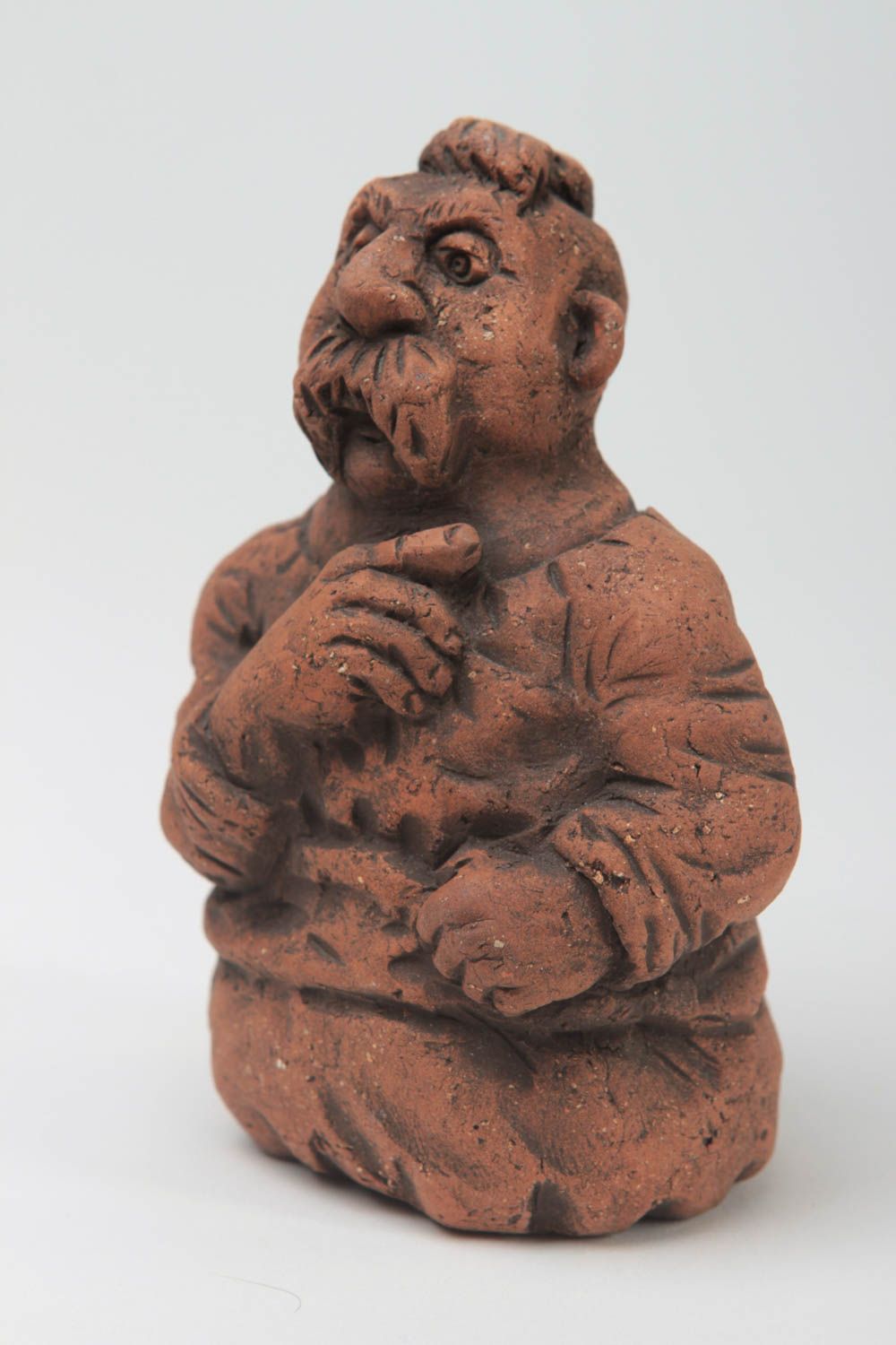 Статуэтка ручной работы глиняная статуэтка декоративная глиняная фигурка Казак фото 2