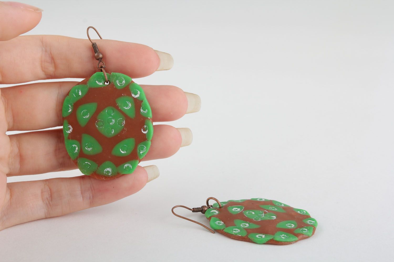 Polymer clay earrings Ground photo 4
