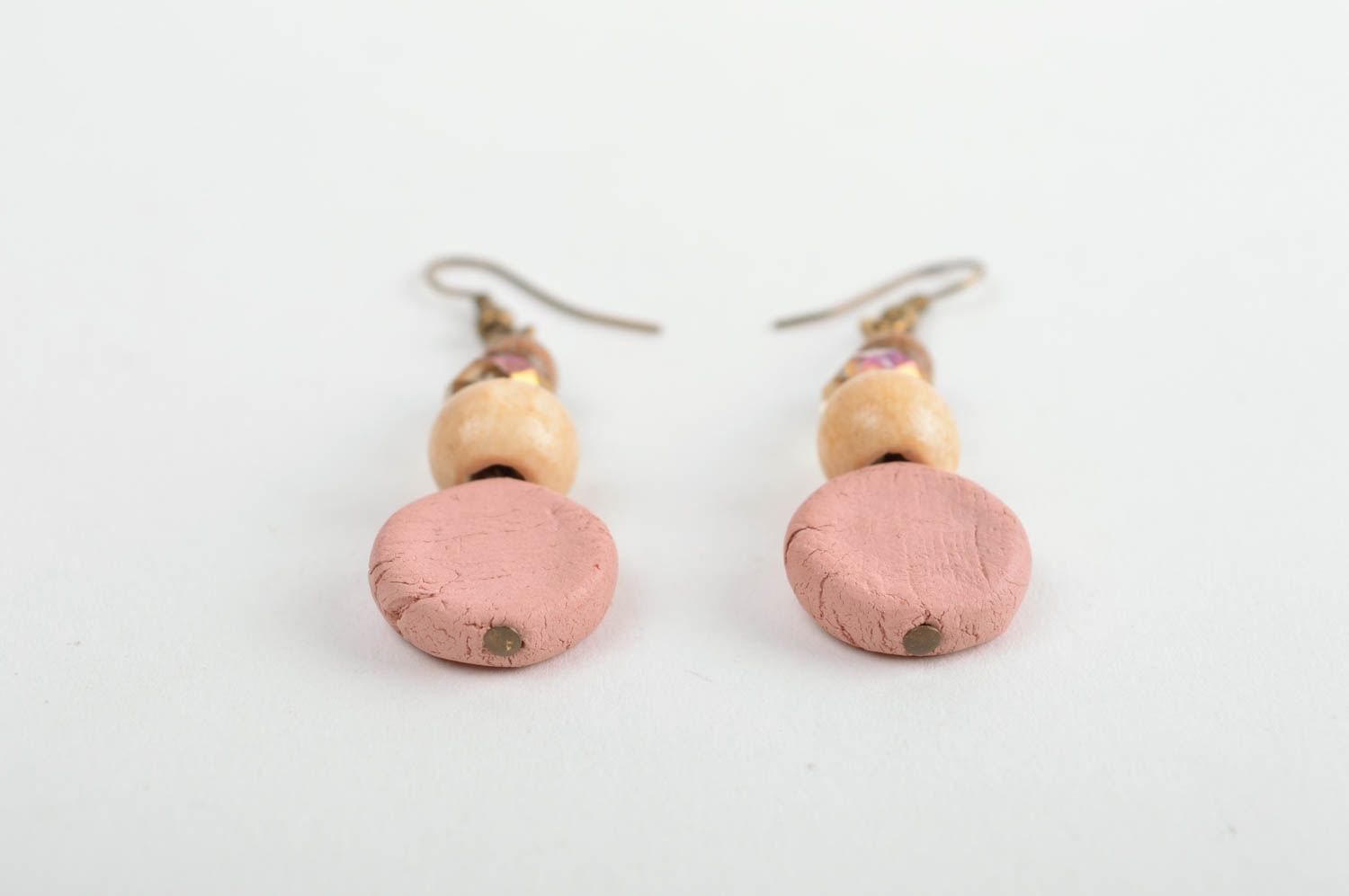 Beautiful handmade plastic earrings beaded earrings handmade accessories photo 4