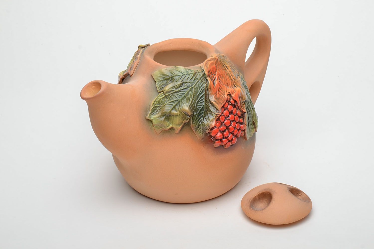 Ceramic teapot with lid Guelder Rose photo 4