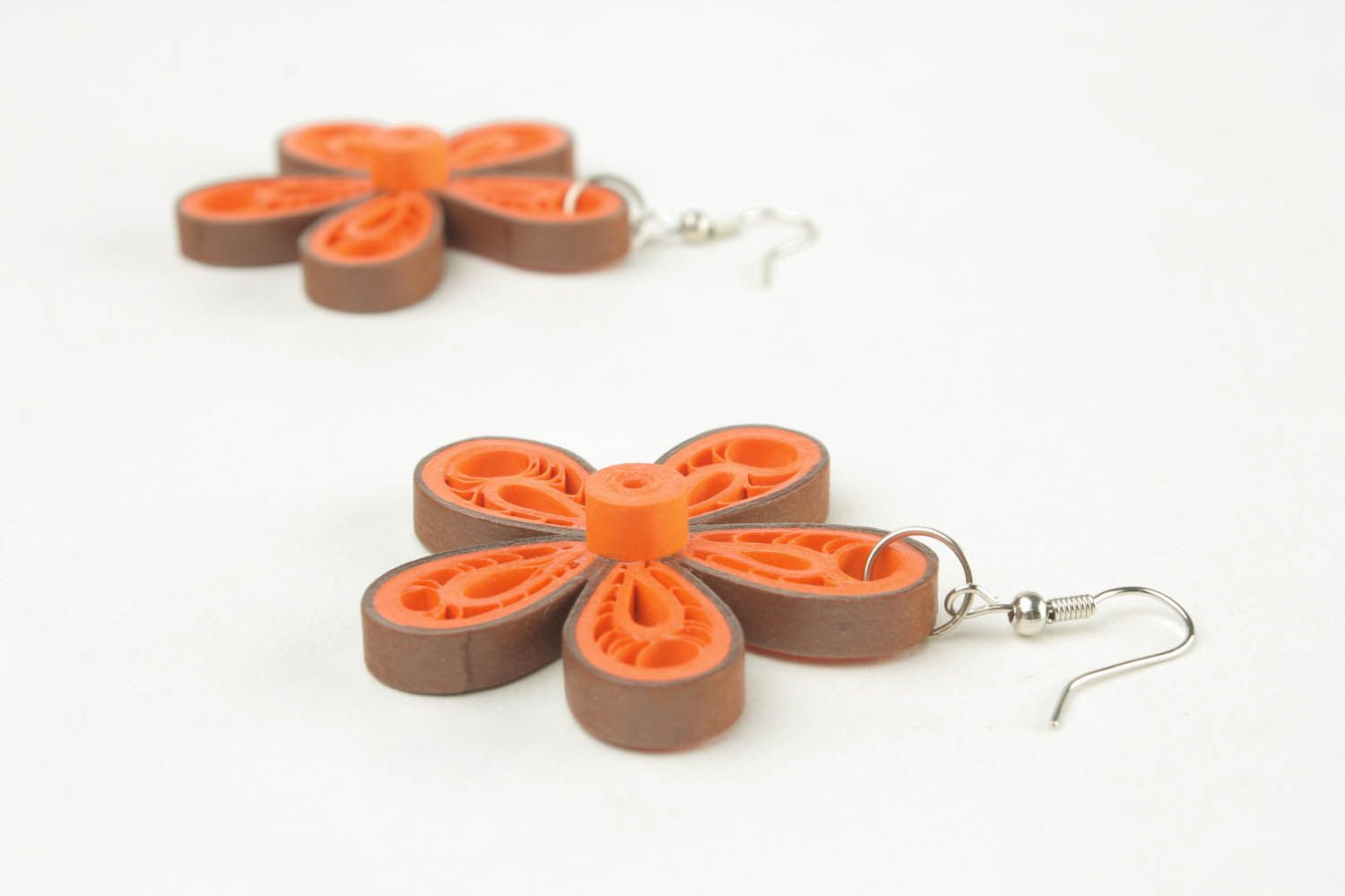 Author's earrings made using quilling technique photo 4