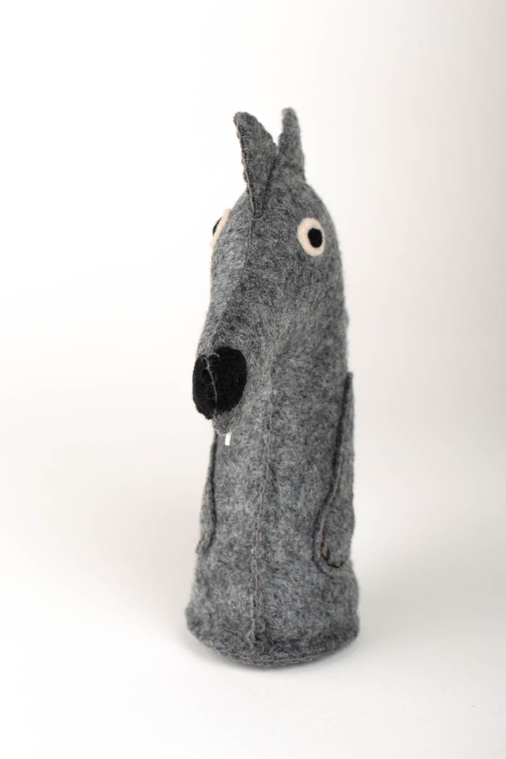 Игрушка ручной работы мягкая игрушка серый волк из фетра оригинальный подарок фото 5