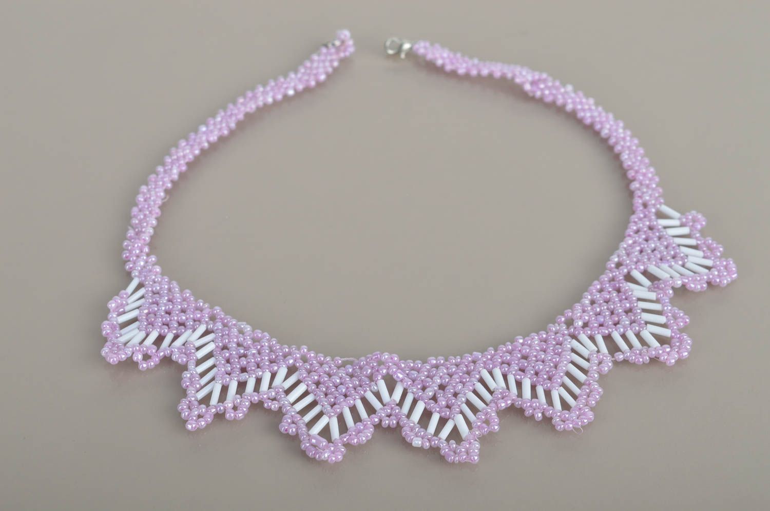 Handmade Rocailles Kette Damen Collier Halsketten Damen Halsketten Frauen lila foto 2