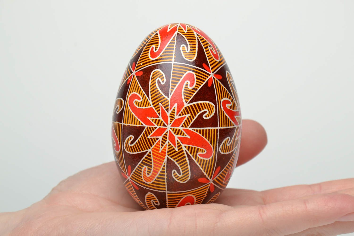 Ethnic painted goose egg with symbolics photo 5